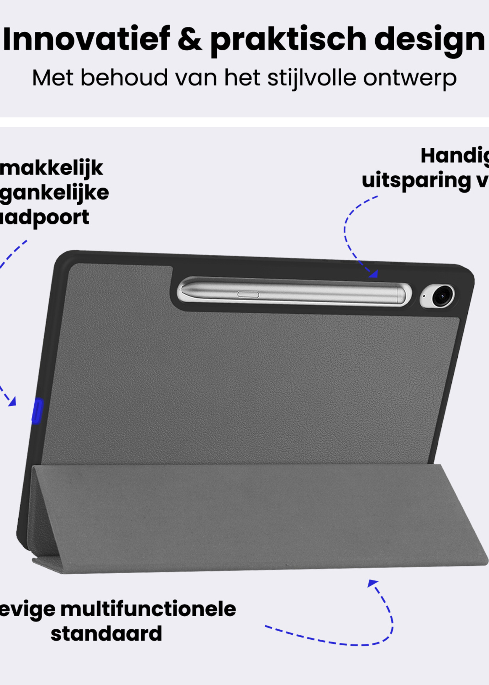 BTH BTH Samsung Galaxy Tab S10 FE Hoesje Met Uitsparing S Pen - Grijs
