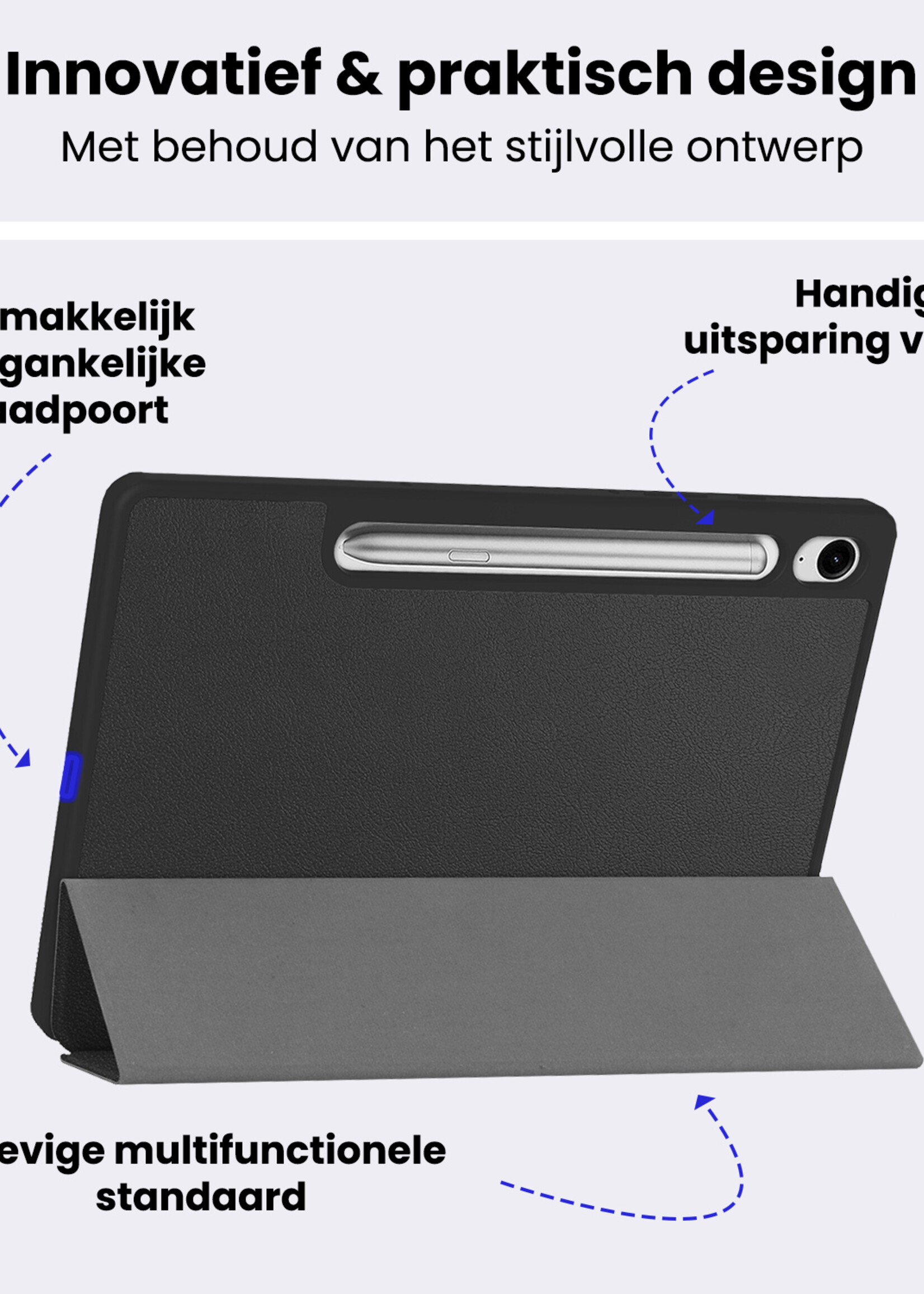 BTH BTH Samsung Galaxy Tab S10 FE Hoesje Met Uitsparing S Pen - Zwart