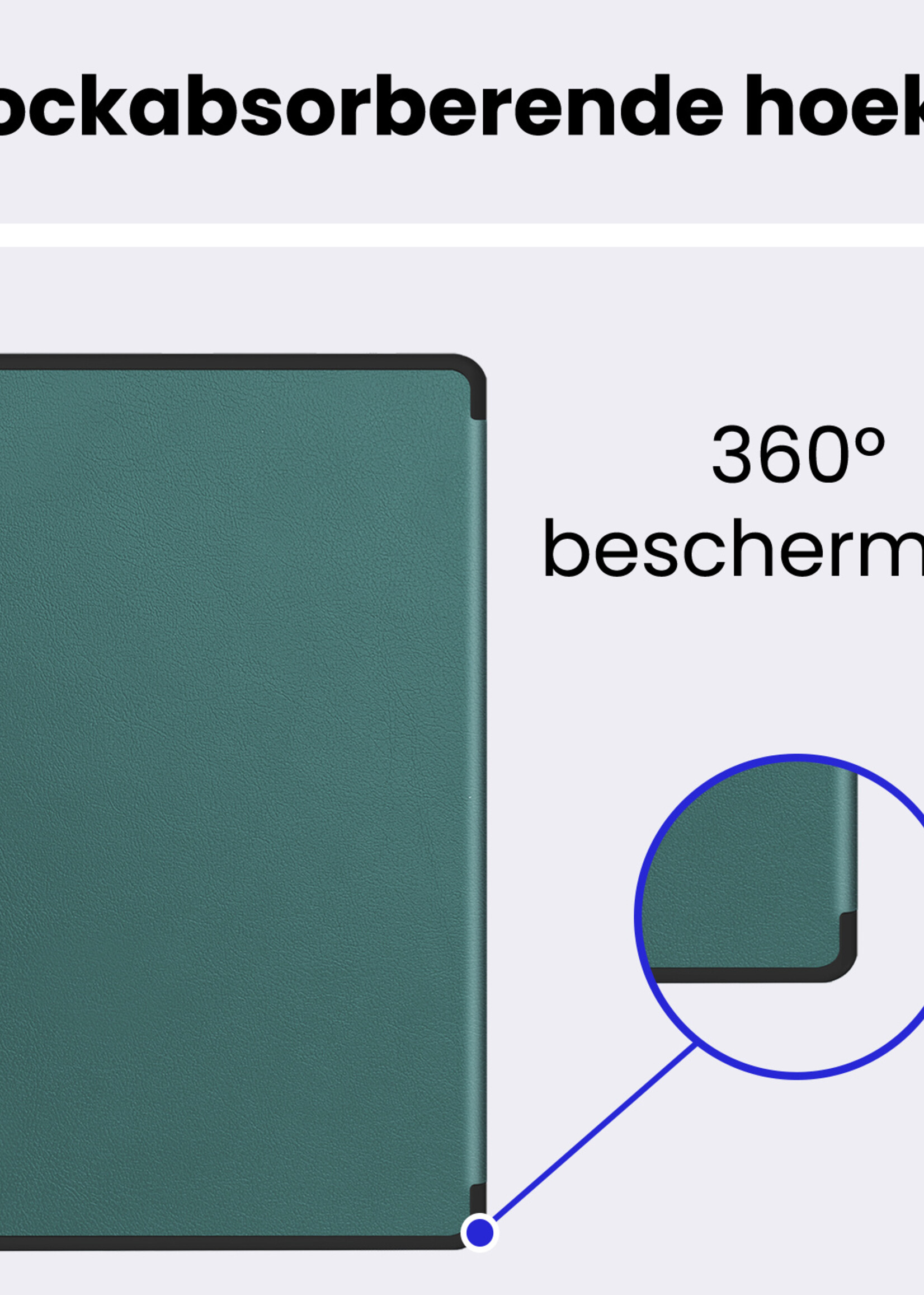 BTH BTH Samsung Galaxy Tab S10 FE Hoesje Met Uitsparing S Pen Met Screenprotector - Donkergroen