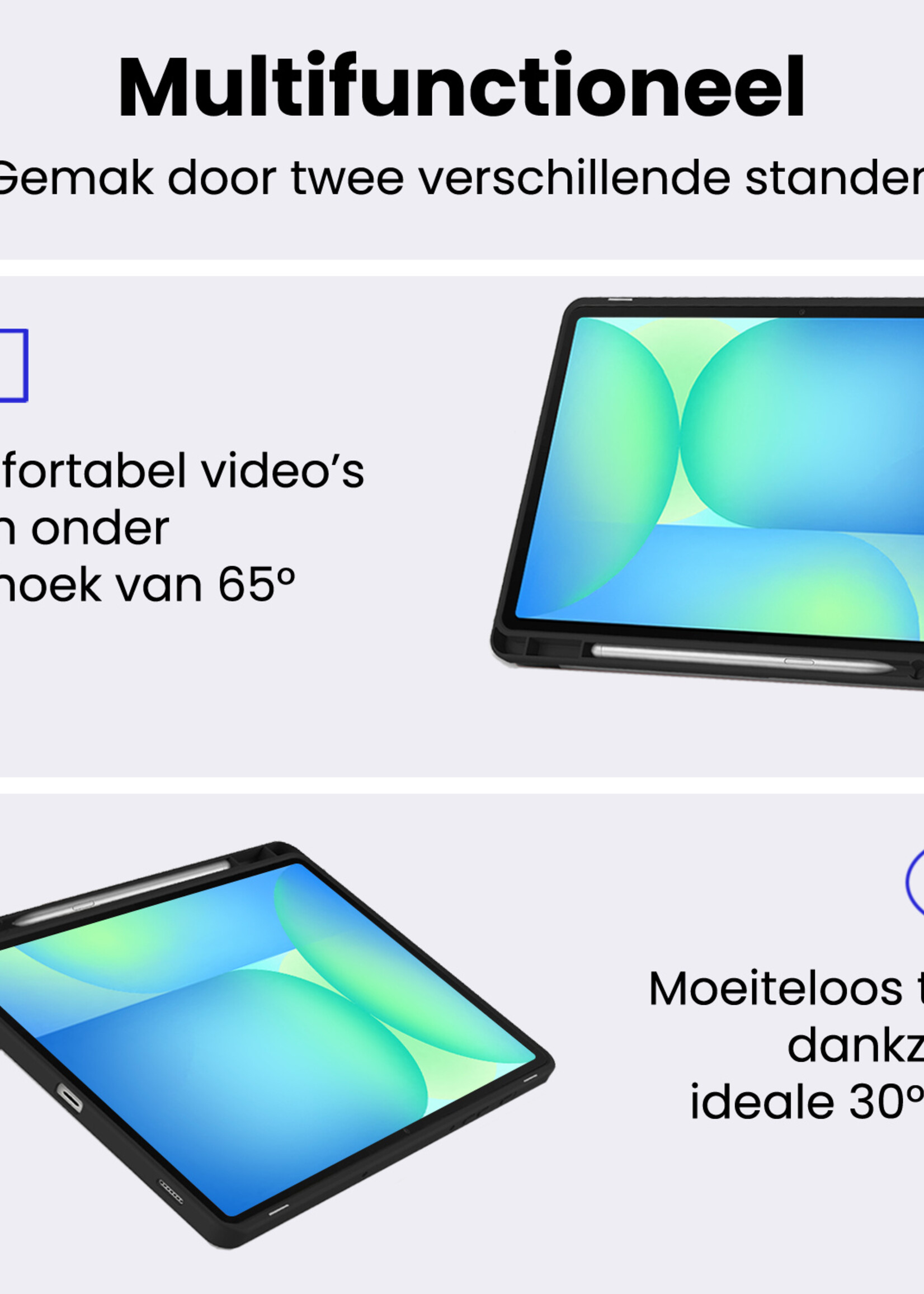 BTH BTH Samsung Galaxy Tab S10 FE Hoesje Met Uitsparing S Pen Met Screenprotector - Rood