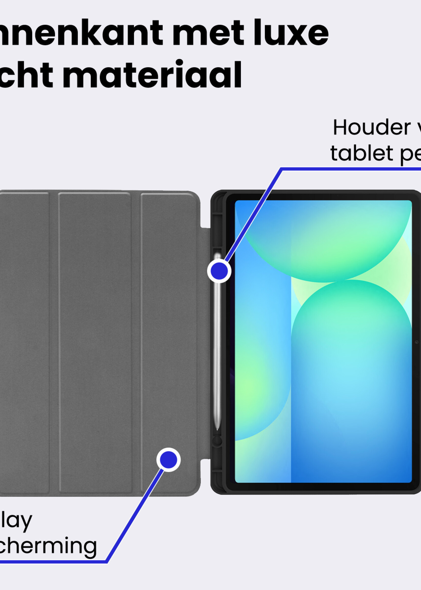 BTH BTH Samsung Galaxy Tab S10 FE Hoesje Met Uitsparing S Pen Met Screenprotector - Rood