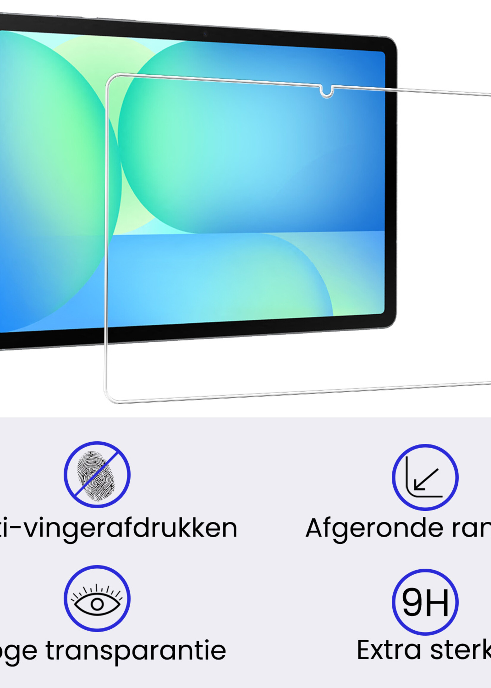 BTH BTH Samsung Galaxy Tab S10 FE Hoesje Met Uitsparing S Pen Met Screenprotector - Zwart