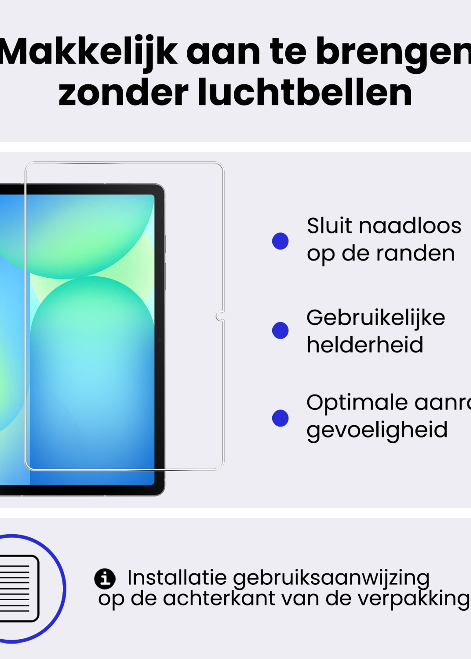 BTH BTH Samsung Galaxy Tab S10 FE Hoesje Met Uitsparing S Pen Met Screenprotector - Zwart