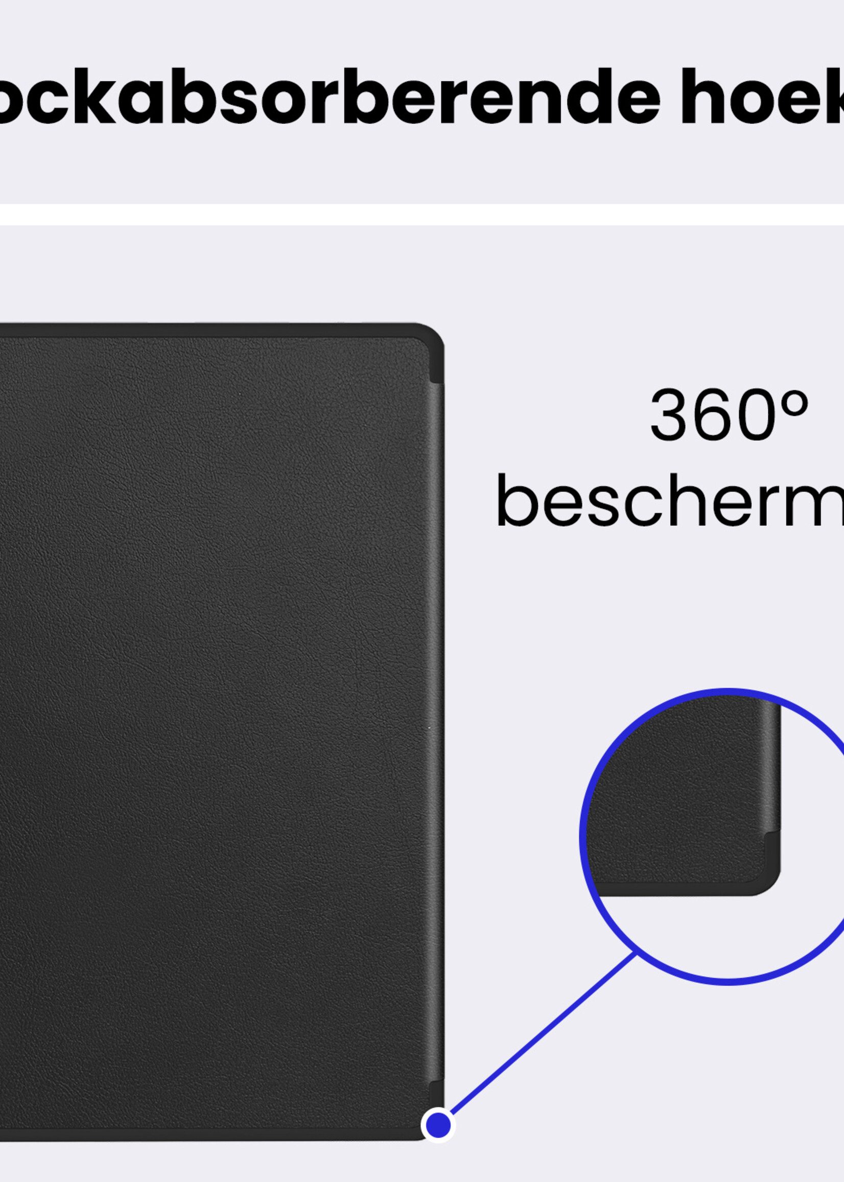 BTH BTH Samsung Galaxy Tab S10 FE Hoesje Met Uitsparing S Pen Met Screenprotector - Zwart