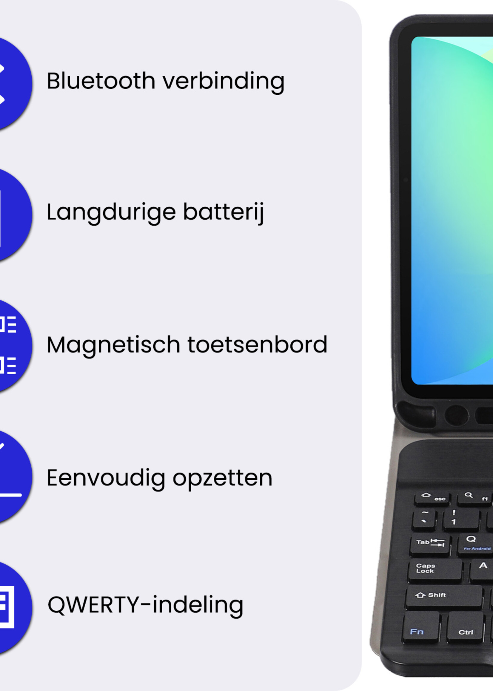 BTH BTH Samsung Galaxy Tab S10 FE Toetsenbordhoes Met Screenprotector - Zwart