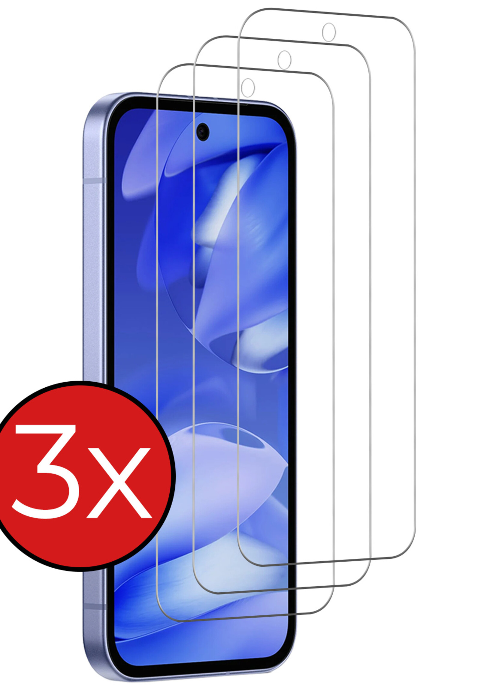 BTH BTH Google Pixel 9a Screenprotector Glas - 3 PACK