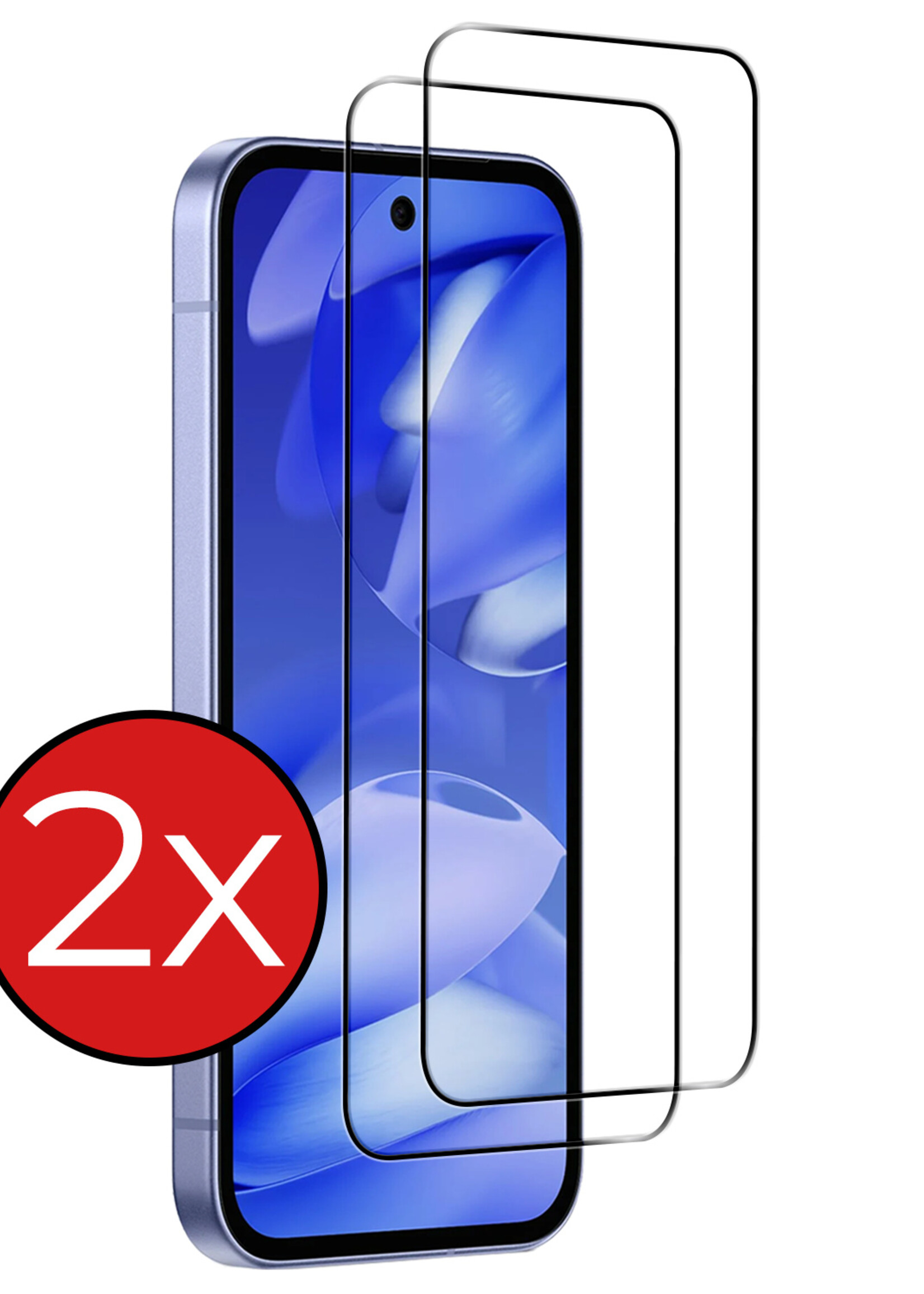 BTH BTH Google Pixel 9a Screenprotector Glas Full Cover - 2 PACK