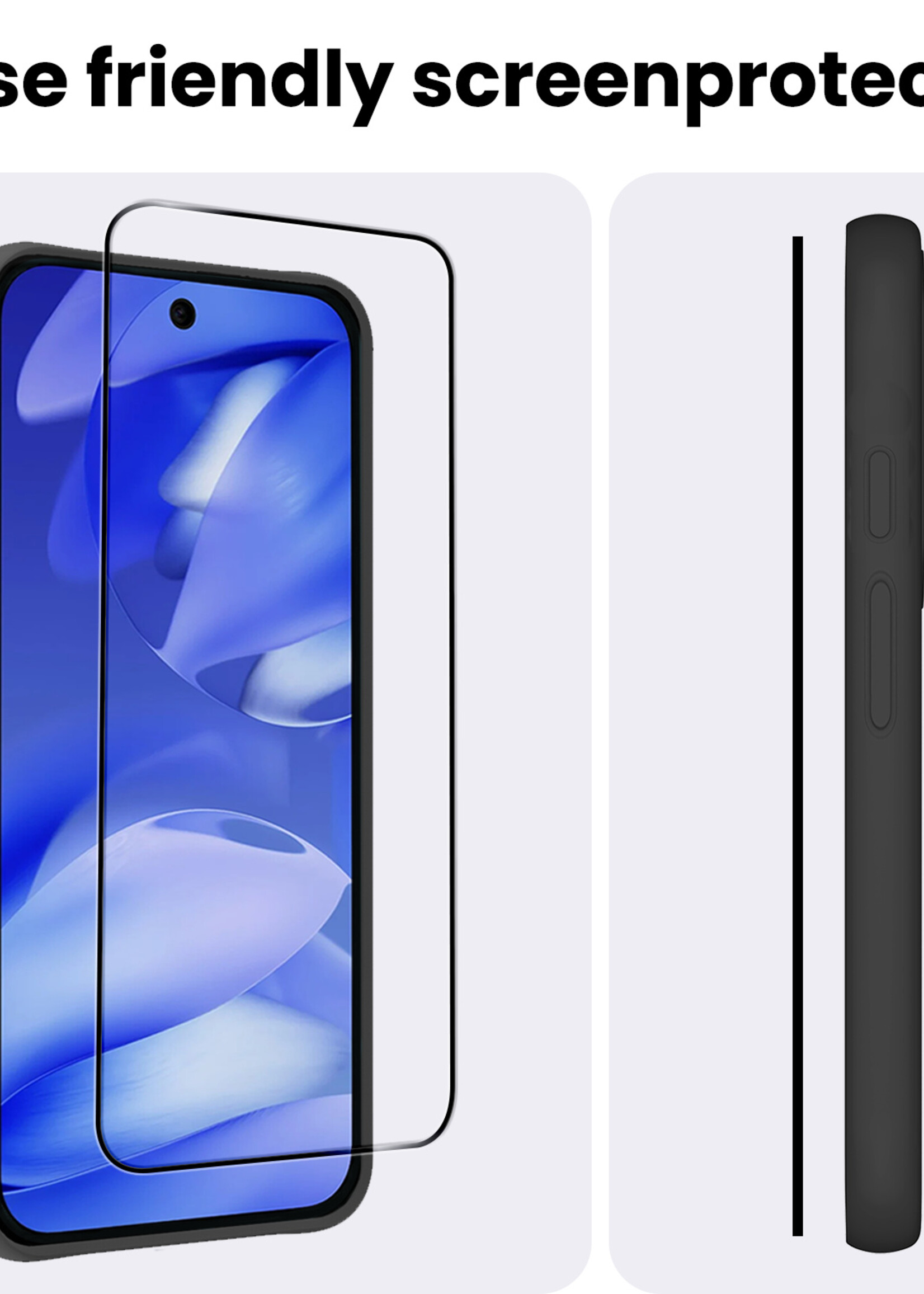 BTH BTH Google Pixel 9a Screenprotector Glas Full Cover - 3 PACK