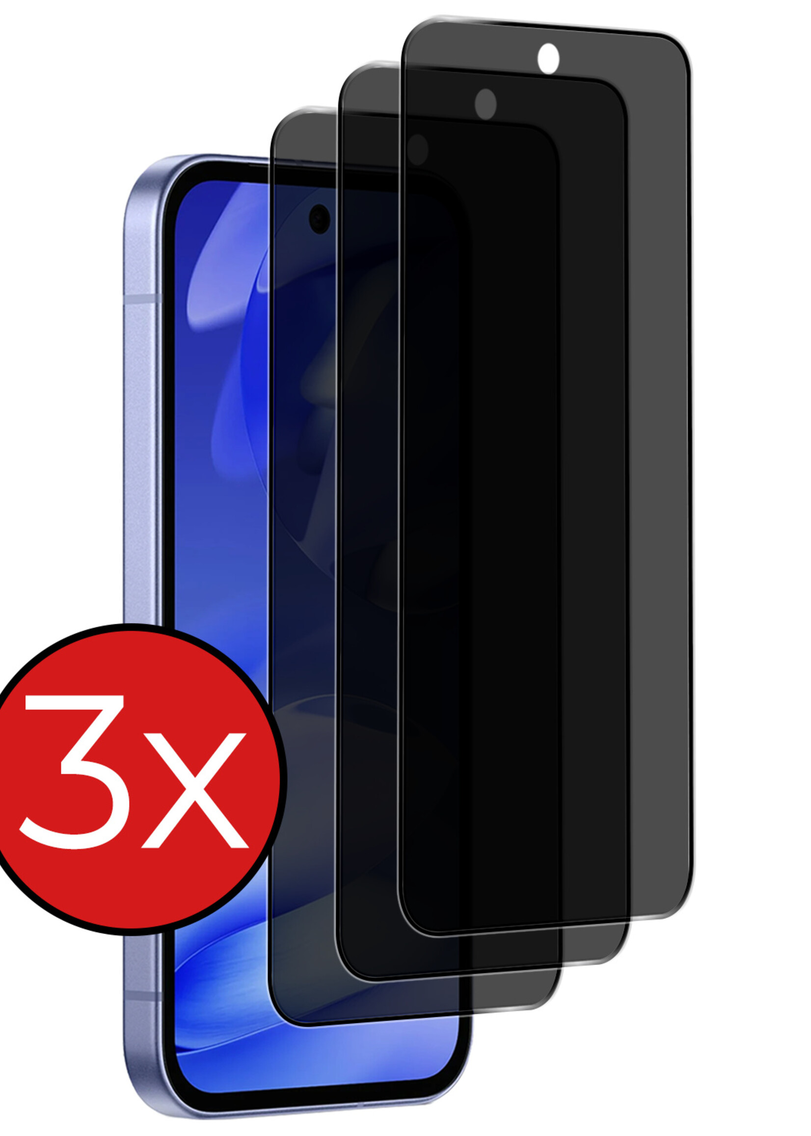 BTH BTH Google Pixel 9a Screenprotector Glas Privacy - 3 PACK