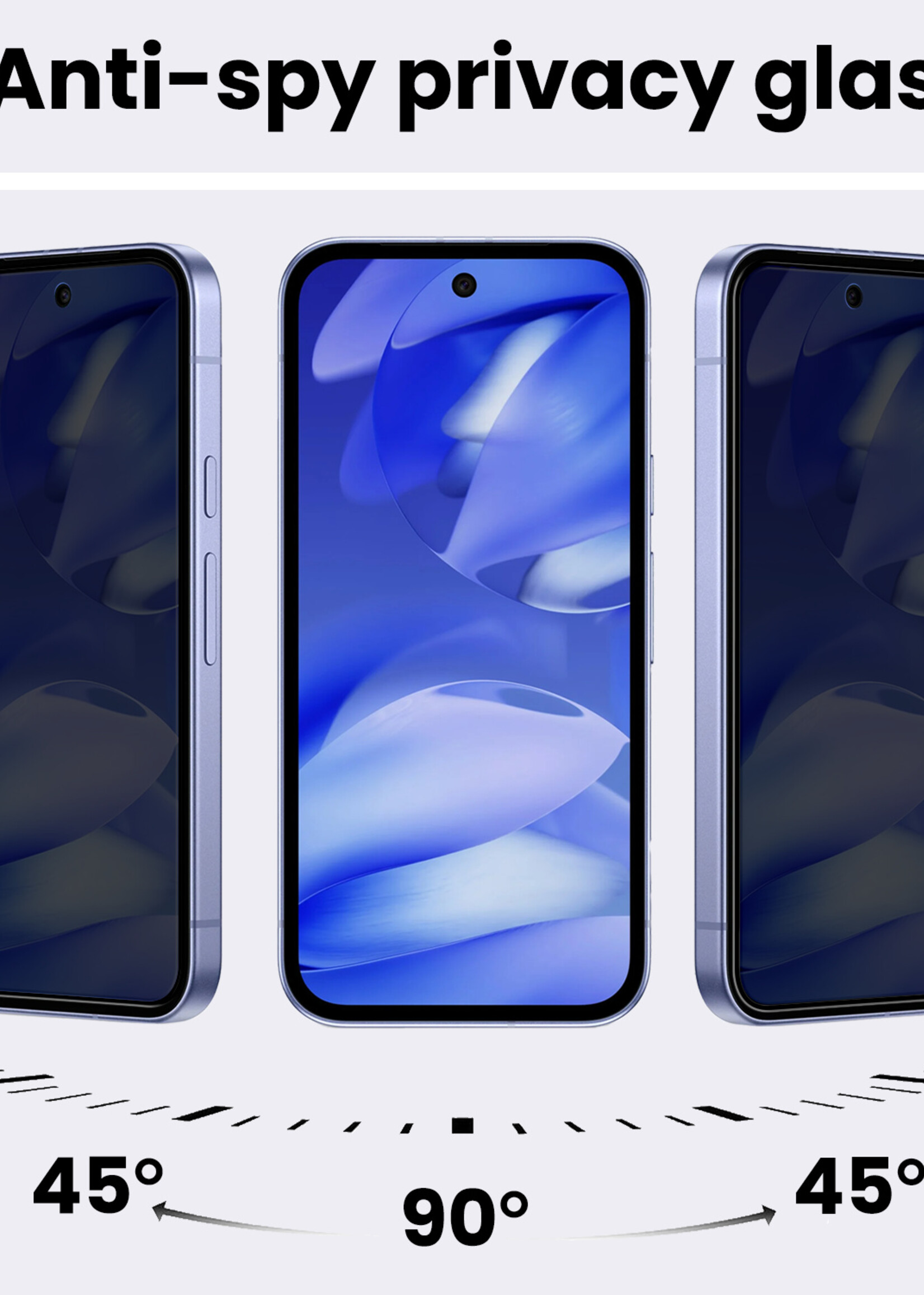 BTH BTH Google Pixel 9a Screenprotector Glas Privacy - 3 PACK