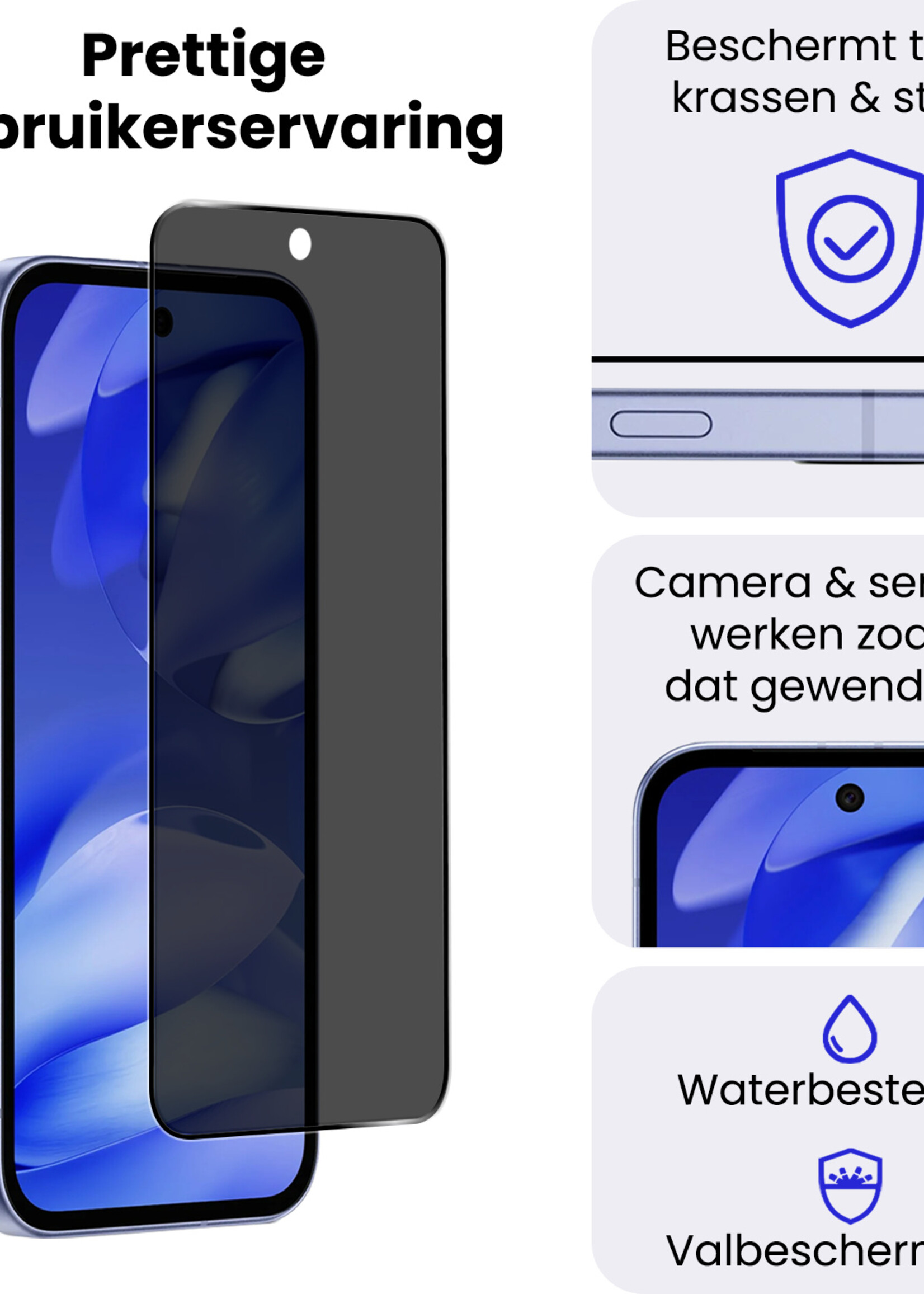 BTH BTH Google Pixel 9a Screenprotector Glas Privacy - 3 PACK