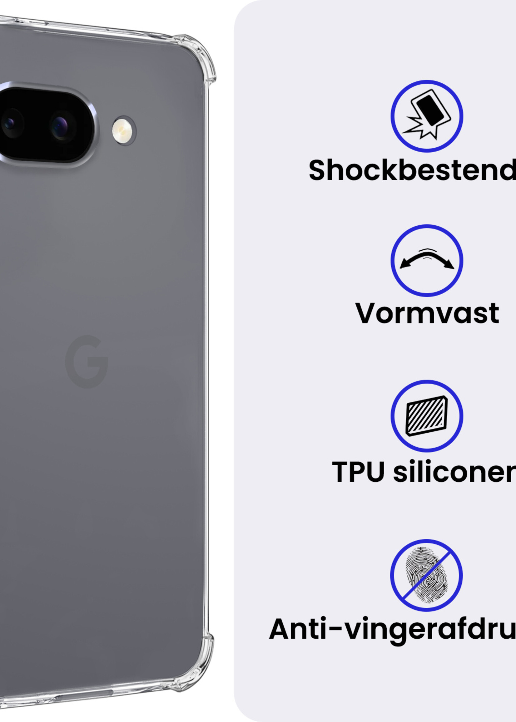 BTH BTH Google Pixel 9a Hoesje Shockproof - Transparant