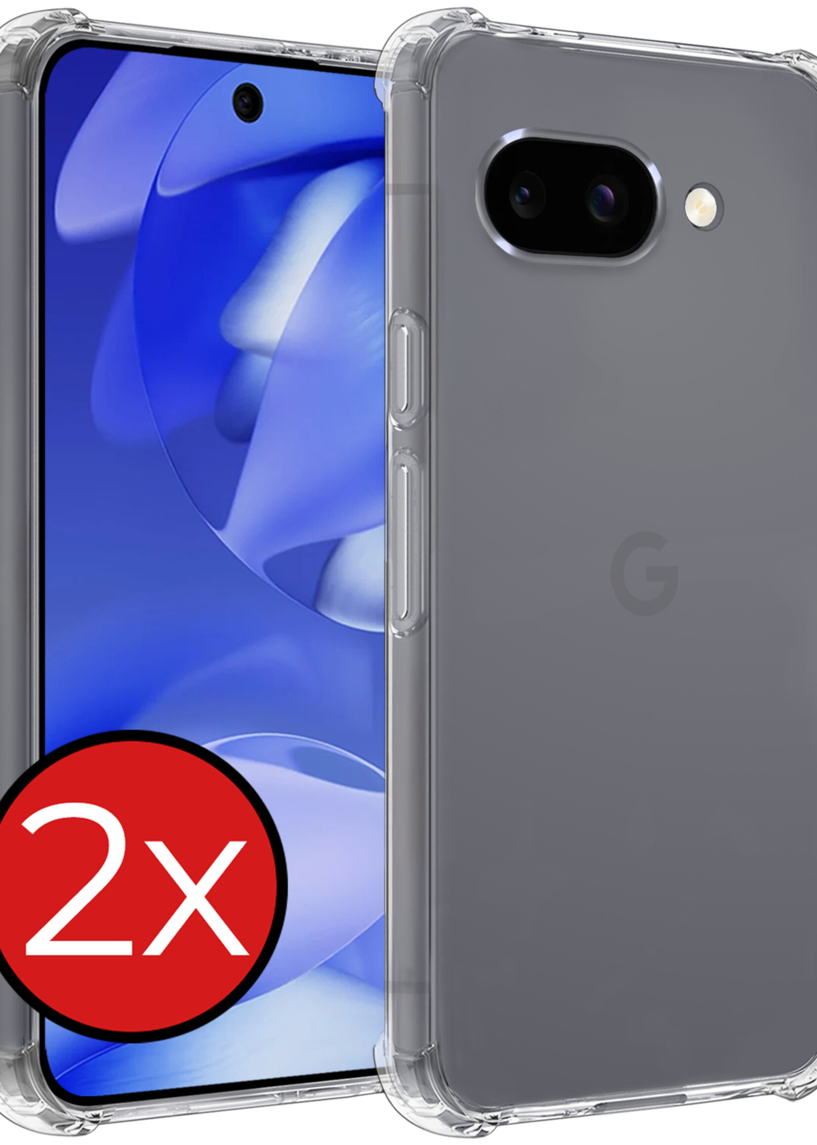 BTH BTH Google Pixel 9a Hoesje Shockproof - Transparant - 2 PACK