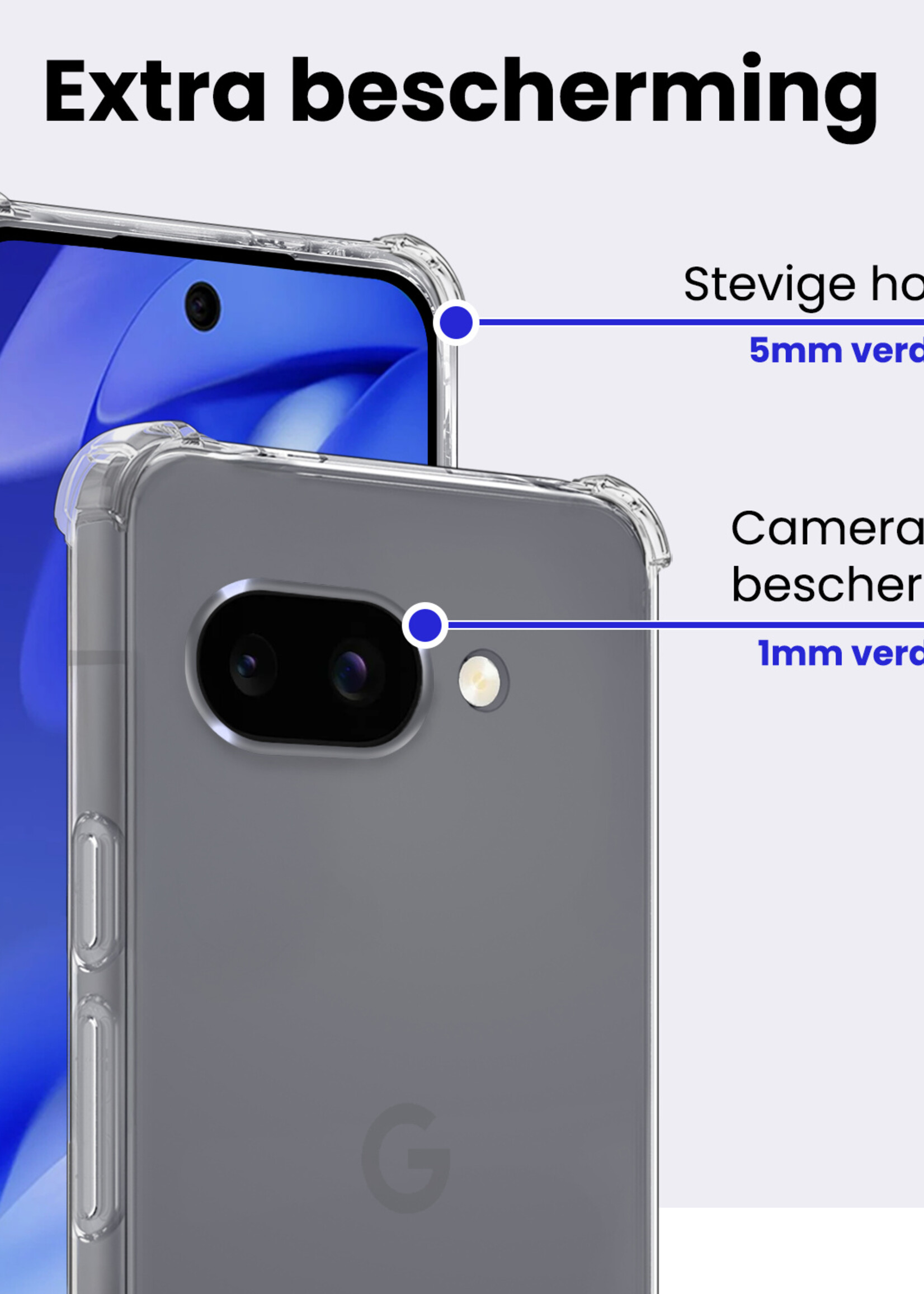 BTH BTH Google Pixel 9a Hoesje Shockproof Met Screenprotector