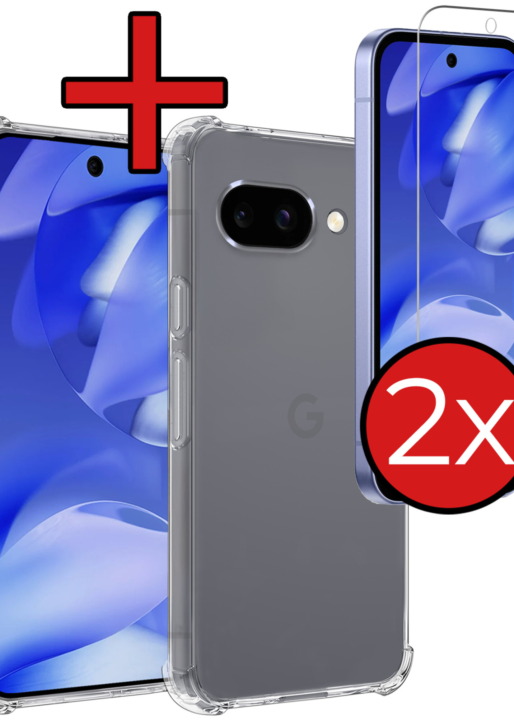 BTH BTH Google Pixel 9a Hoesje Shockproof Met 2x Screenprotector