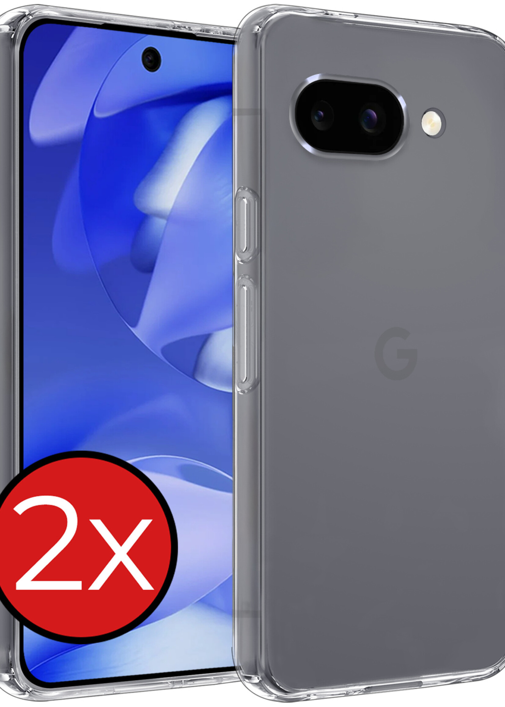 BTH BTH Google Pixel 9a Hoesje Siliconen - Transparant - 2 PACK