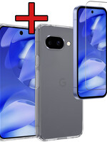 BTH BTH Google Pixel 9a Hoesje Siliconen Met Screenprotector - Transparant