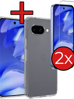 BTH BTH Google Pixel 9a Hoesje Siliconen Met 2x Screenprotector - Transparant