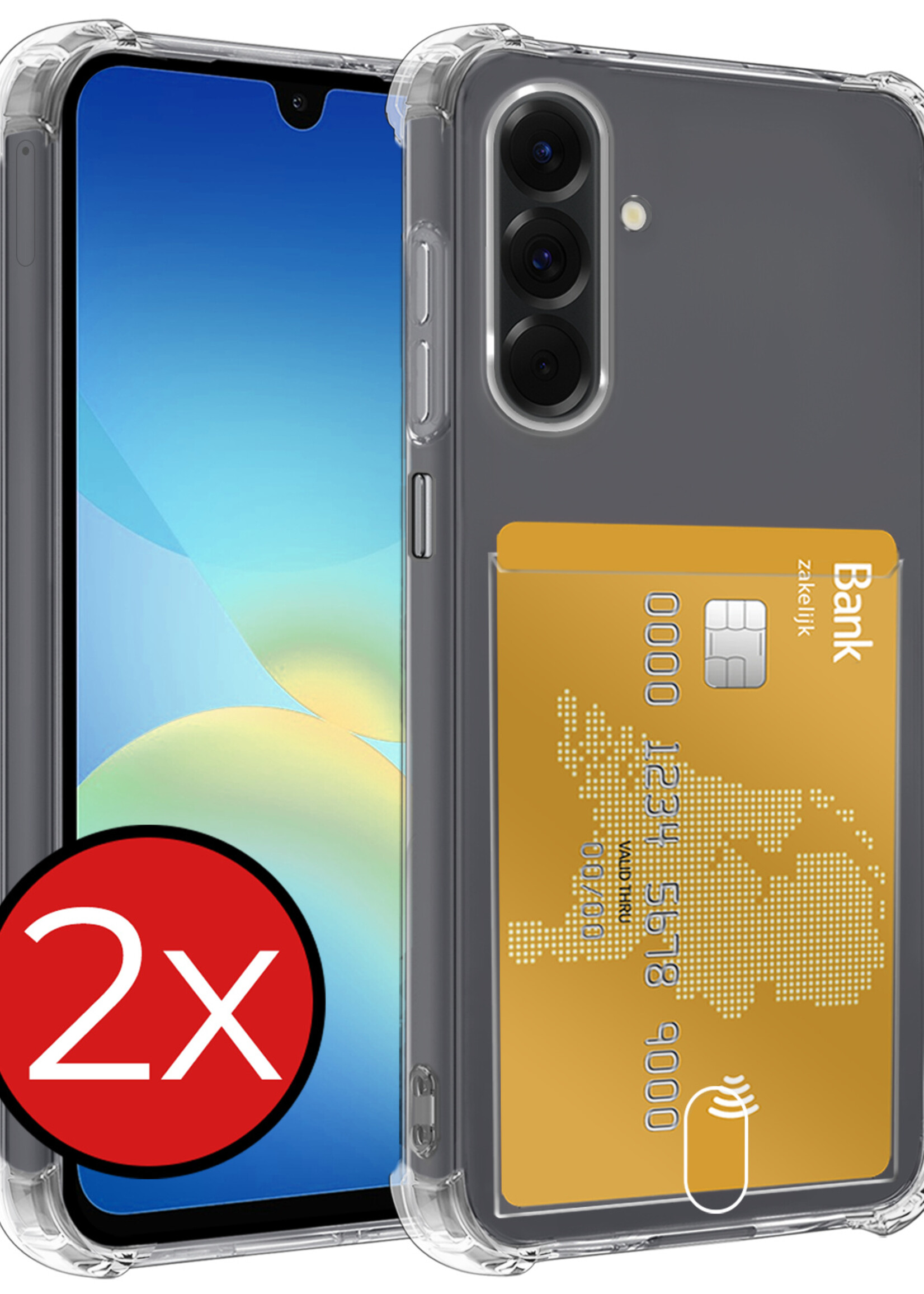 BTH BTH Samsung Galaxy A26 Hoesje Pashouder - 2 PACK