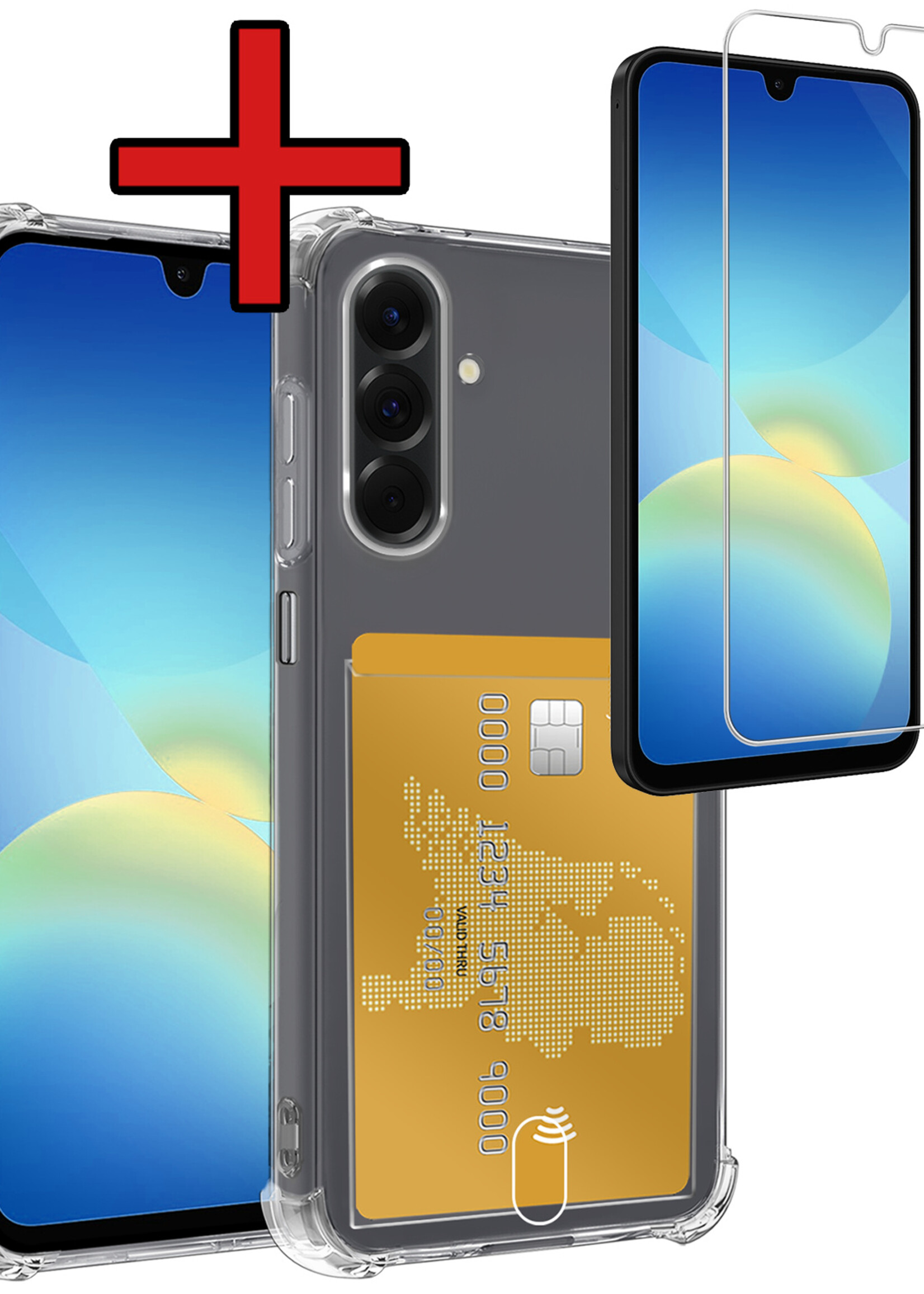 BTH BTH Samsung Galaxy A26 Hoesje Pashouder Met Screenprotector
