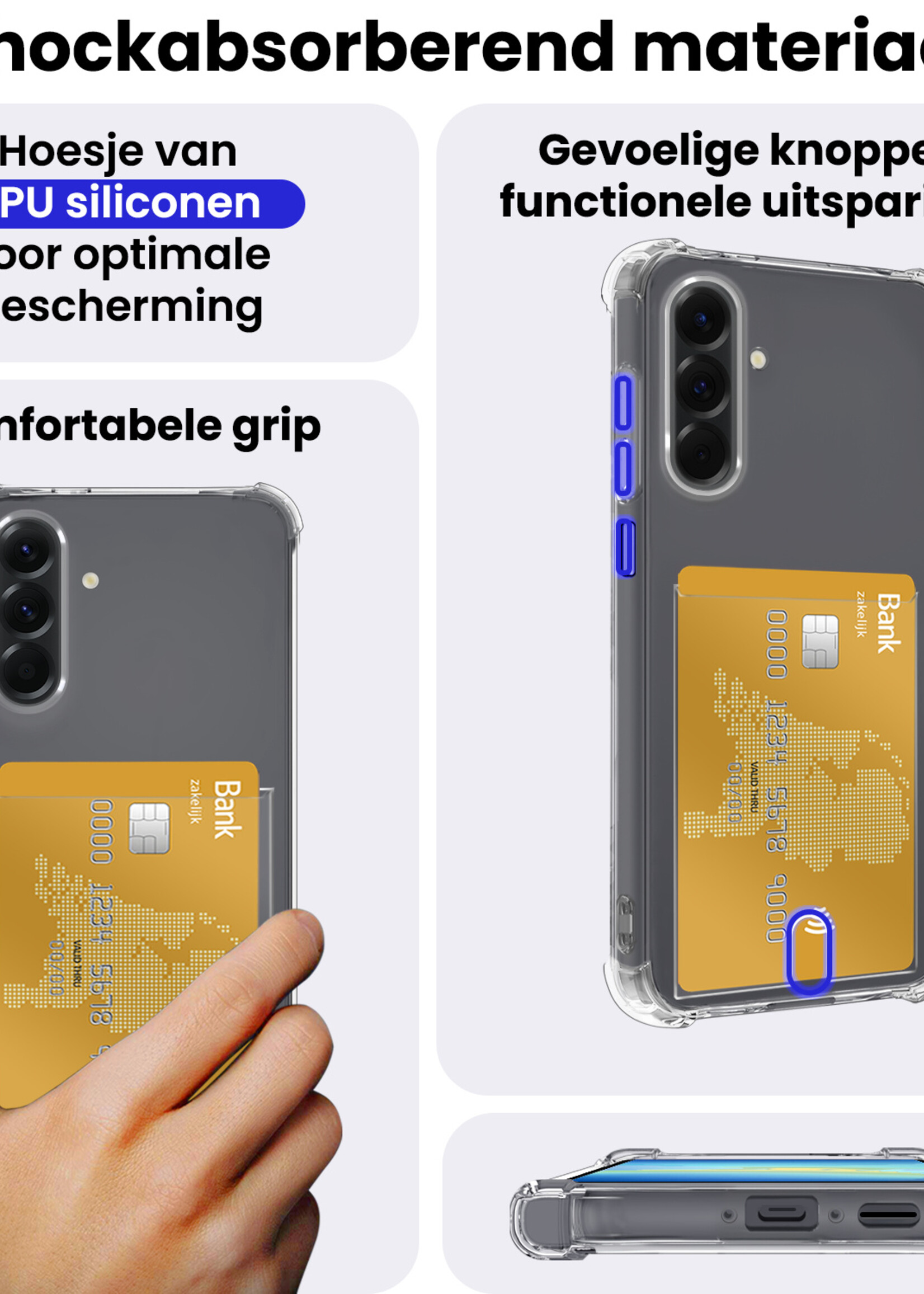 BTH BTH Samsung Galaxy A26 Hoesje Pashouder Met Screenprotector