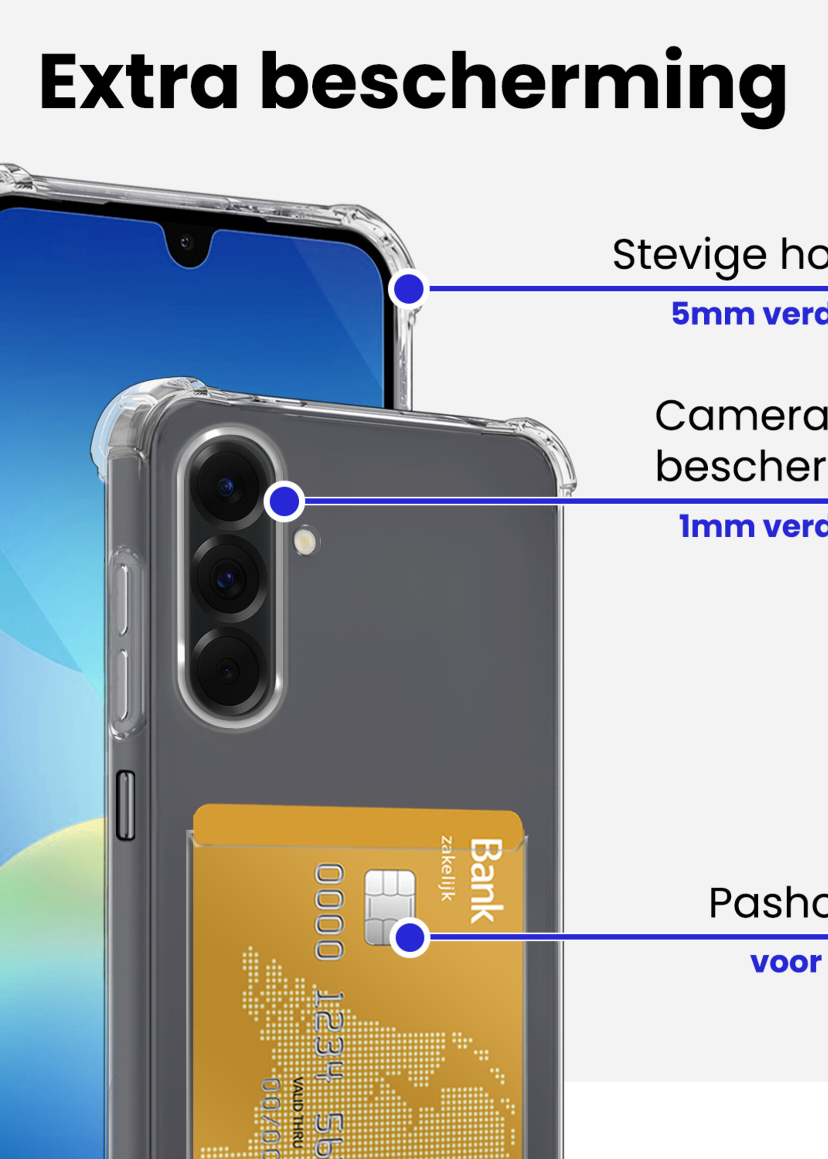 BTH BTH Samsung Galaxy A26 Hoesje Pashouder Met 2x Screenprotector