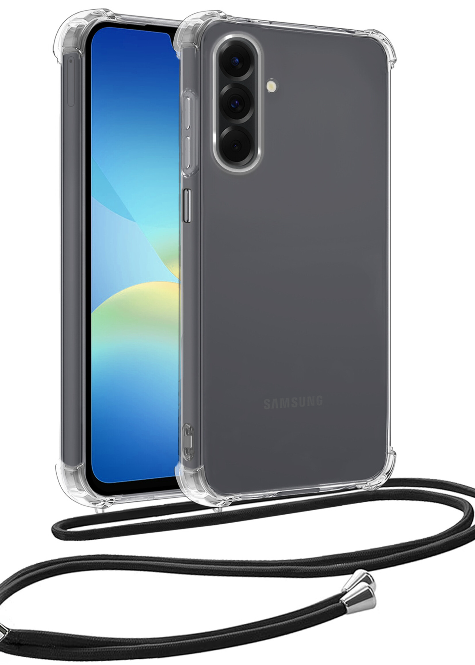 BTH BTH Samsung Galaxy A26 Hoesje Transparant Shockproof Met Zwart Koord
