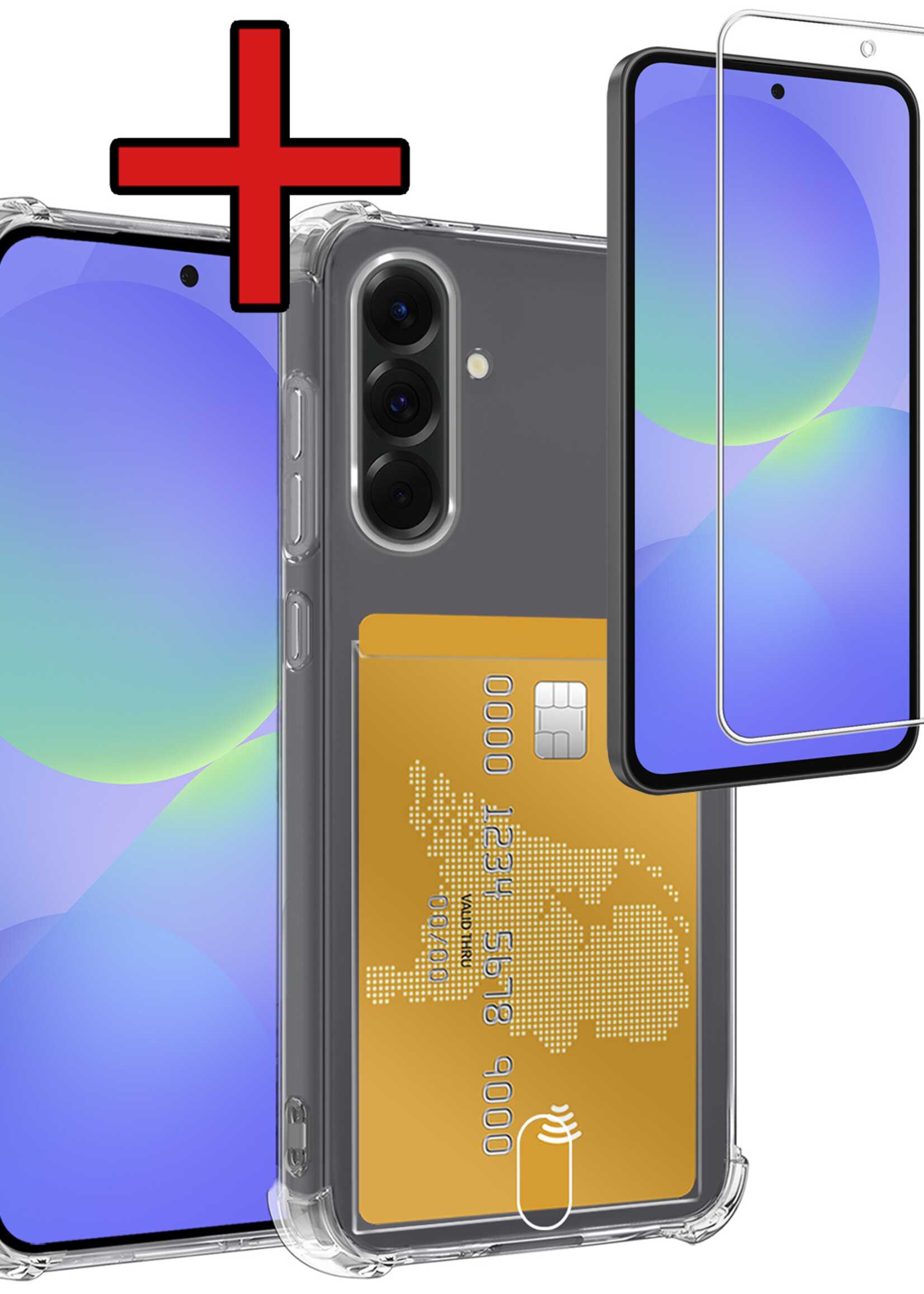 BTH BTH Samsung Galaxy A36 Hoesje Pashouder Met Screenprotector