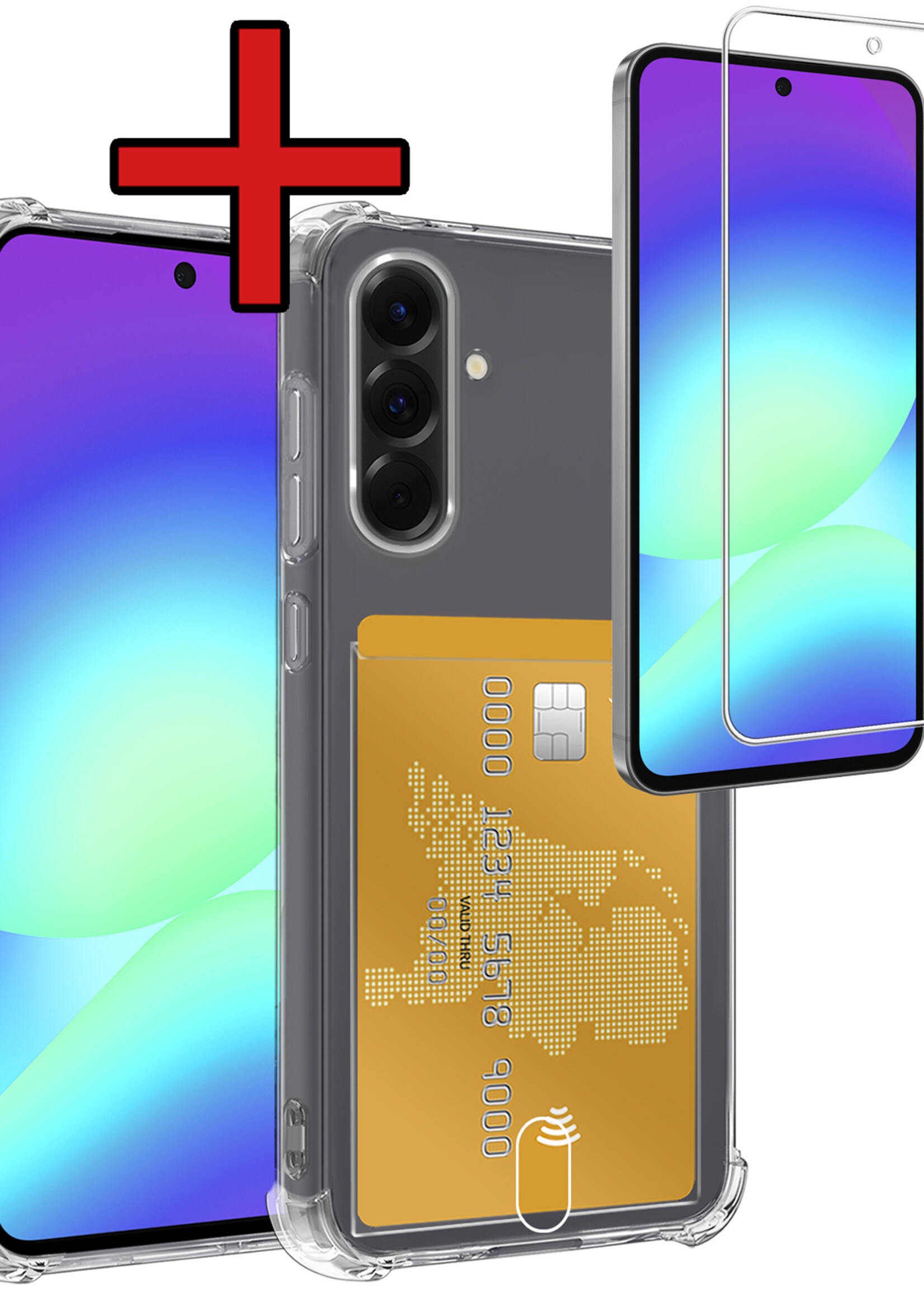 BTH BTH Samsung Galaxy A56 Hoesje Pashouder Met Screenprotector
