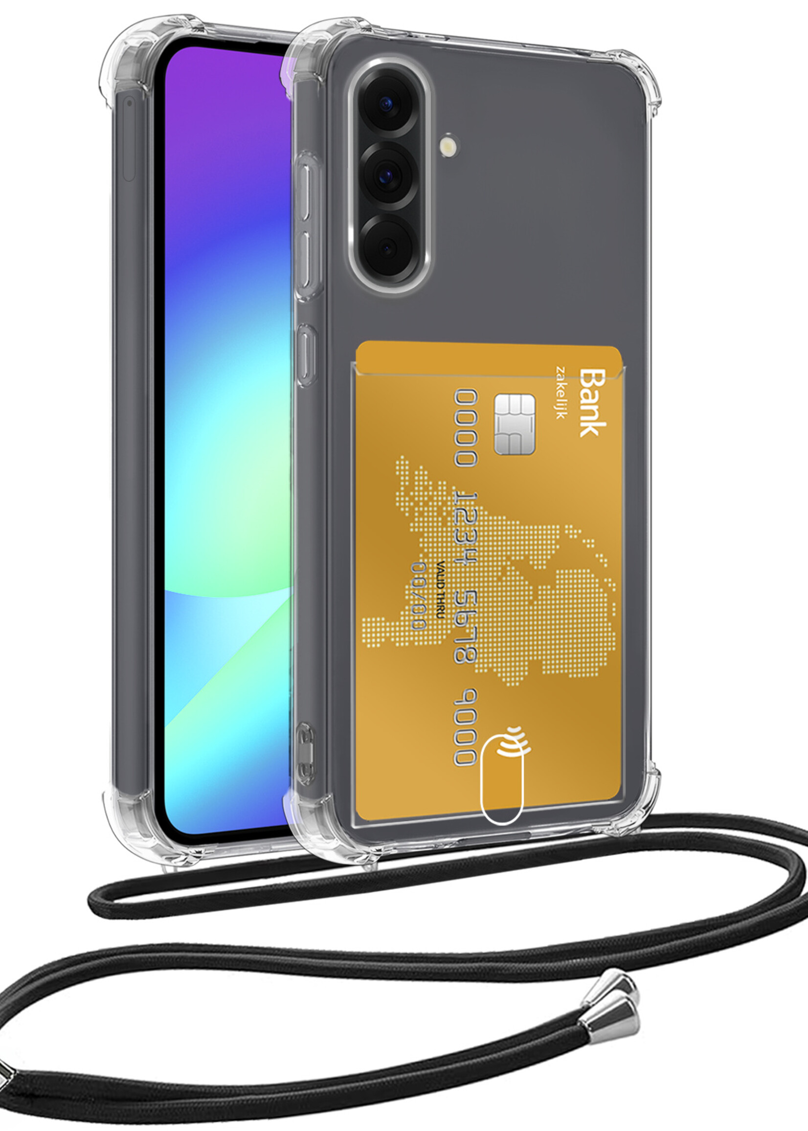 BTH BTH Samsung Galaxy A56 Hoesje Pashouder met Koord