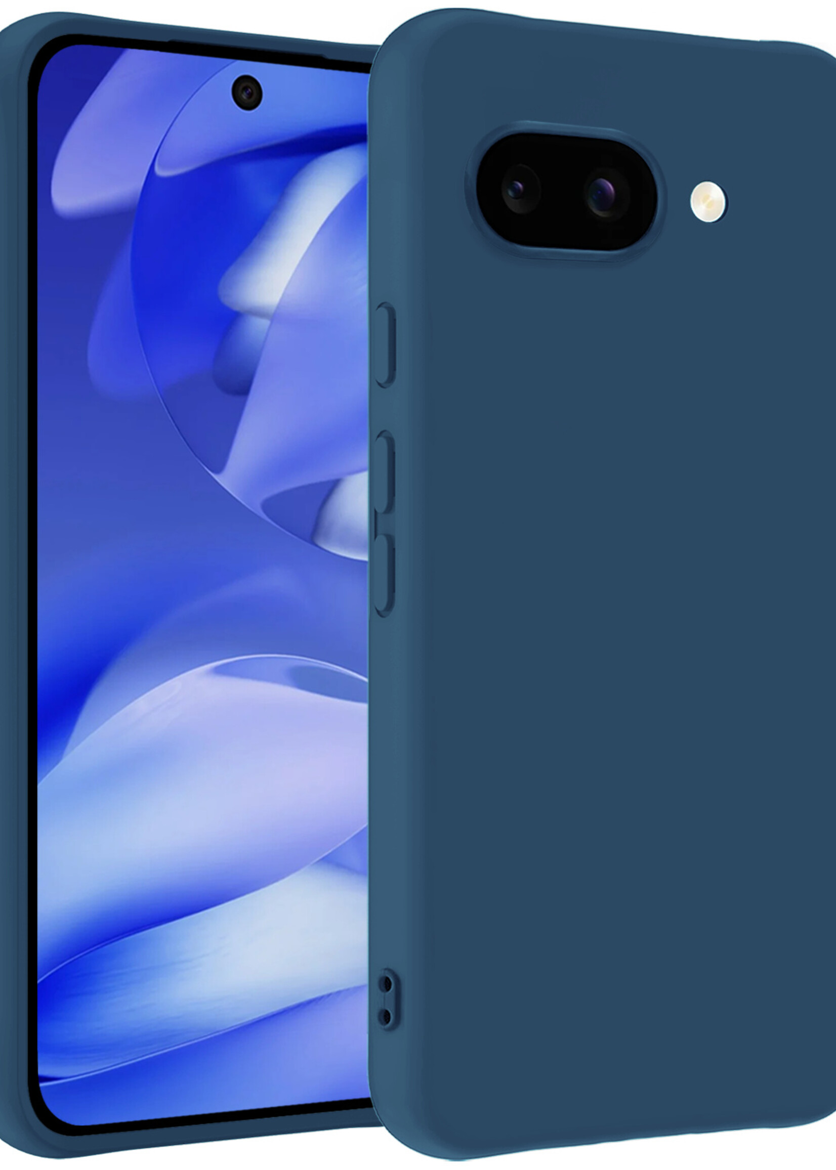 BTH BTH Google Pixel 9a Hoesje Siliconen - Donkerblauw