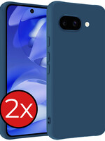 BTH BTH Google Pixel 9a Hoesje Siliconen - Donkerblauw - 2 PACK