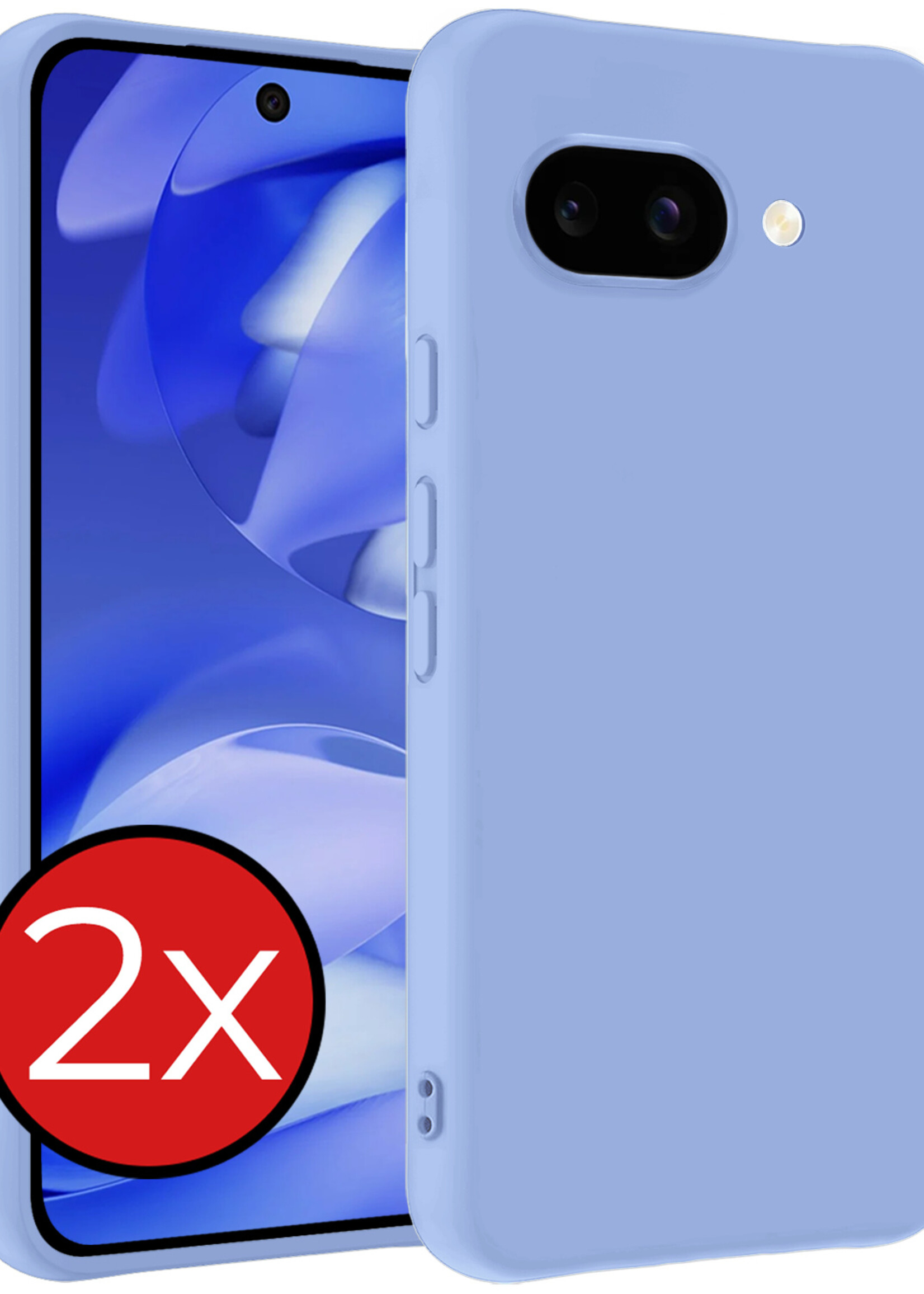BTH BTH Google Pixel 9a Hoesje Siliconen - Lichtblauw - 2 PACK