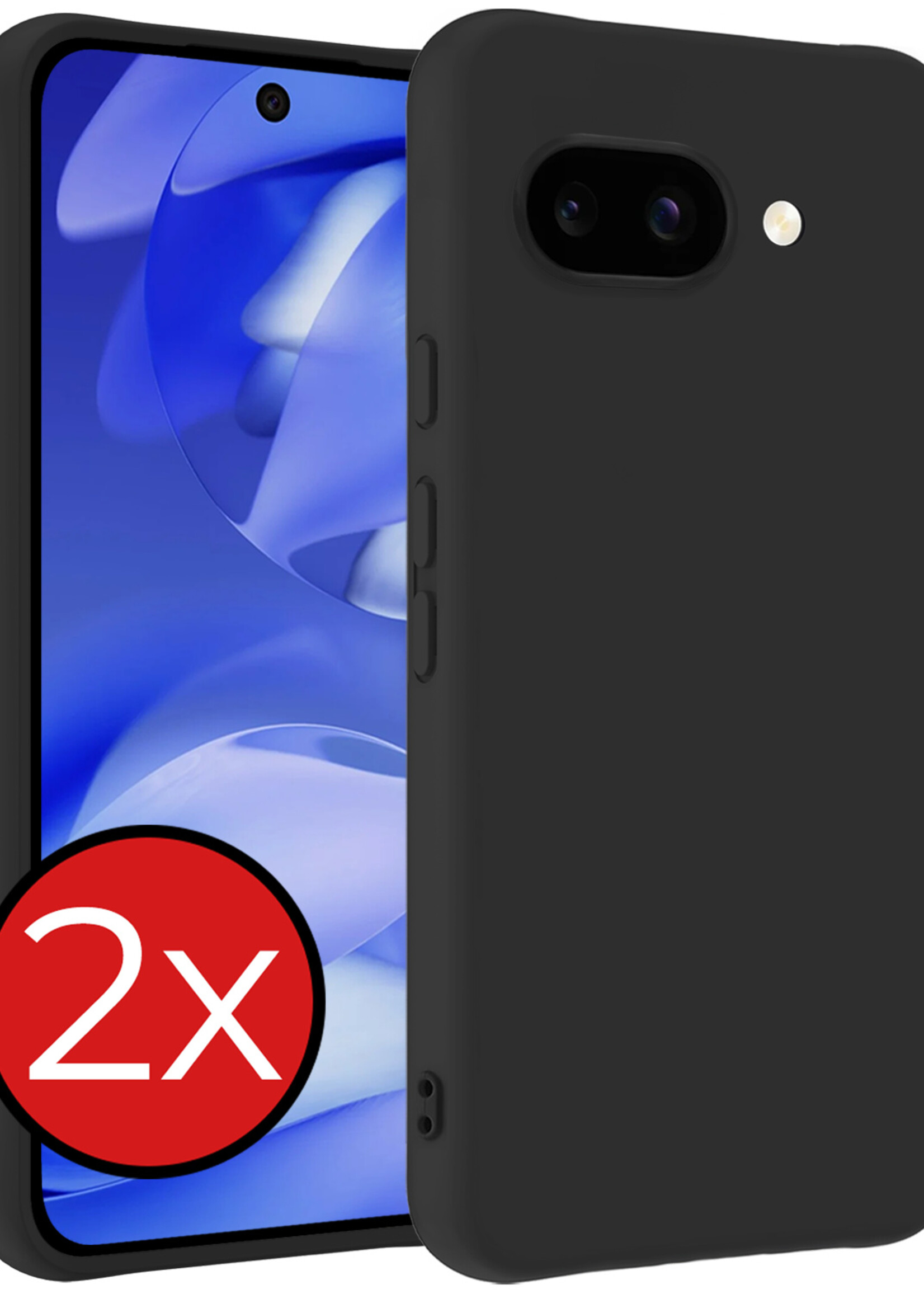 BTH BTH Google Pixel 9a Hoesje Siliconen - Zwart - 2 PACK