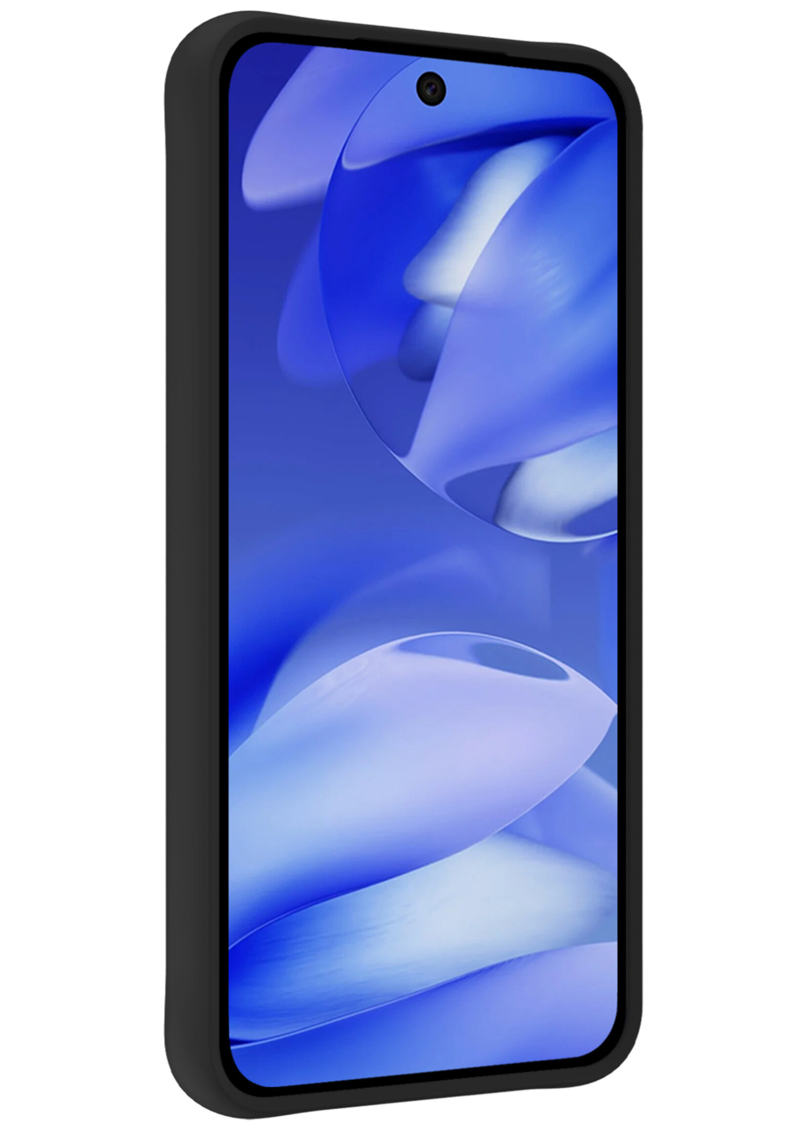 BTH BTH Google Pixel 9a Hoesje Siliconen Met Screenprotector - Zwart