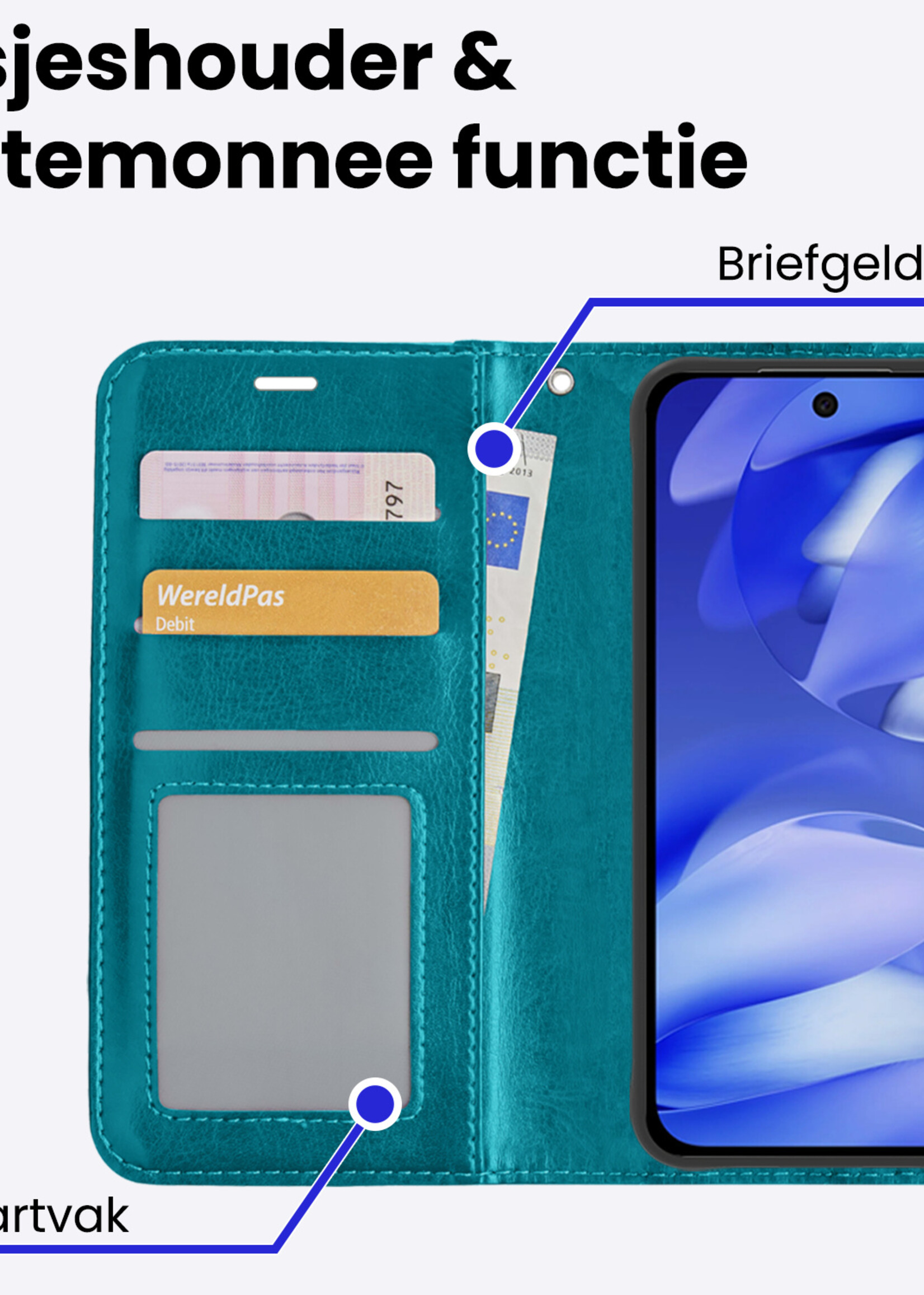 BTH BTH Google Pixel 9a Hoesje Bookcase - Turquoise