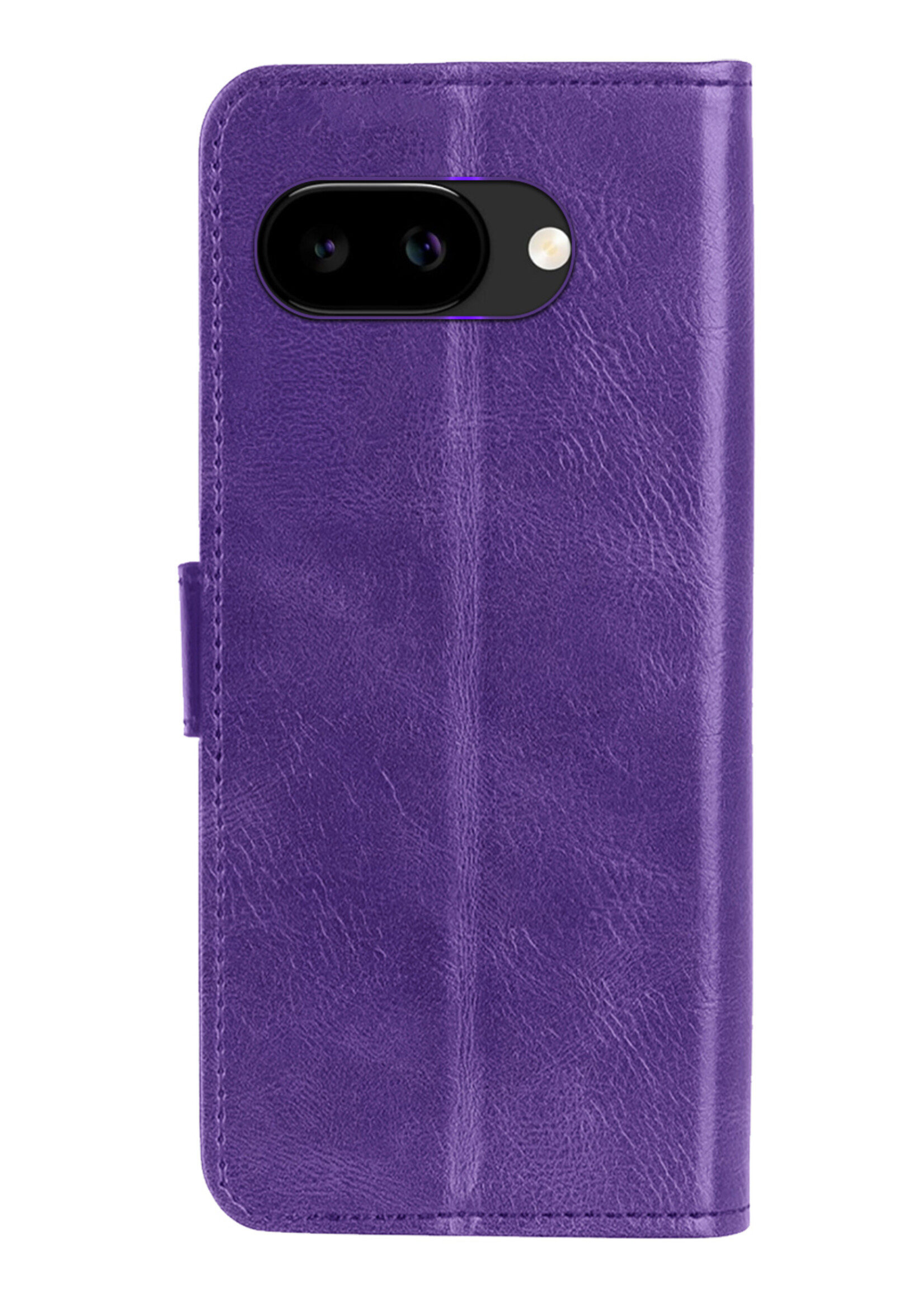 BTH BTH Google Pixel 9a Hoesje Bookcase Met 2x Screenprotector - Paars