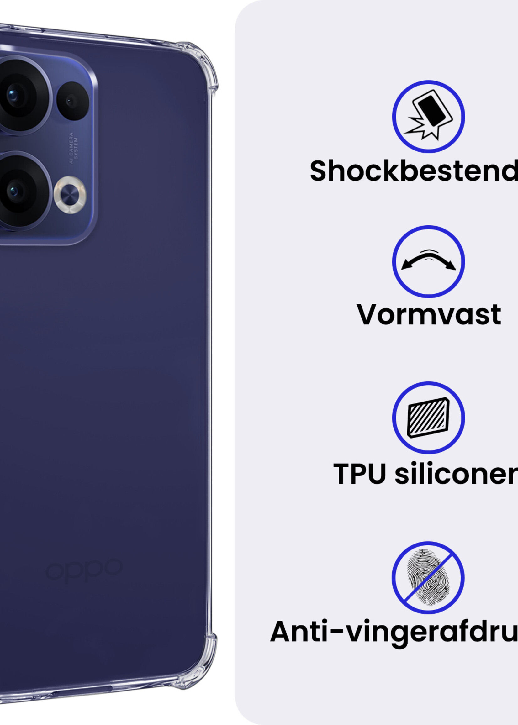 BTH BTH Oppo Reno13 Hoesje Shockproof Met 2x Screenprotector