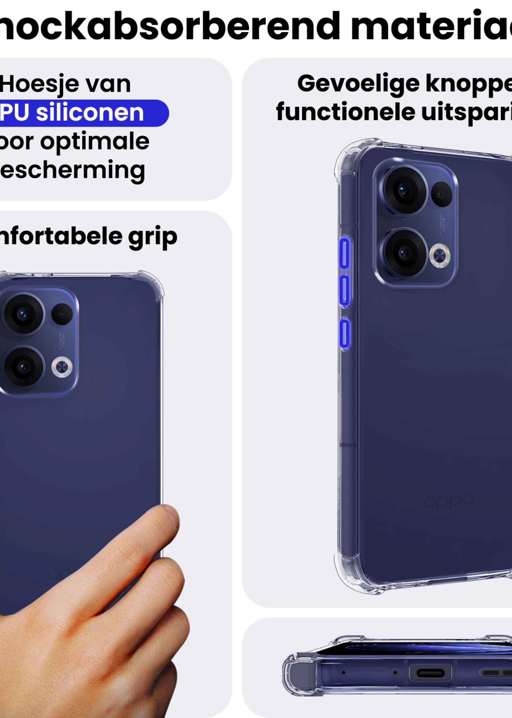 BTH BTH Oppo Reno13 Hoesje Shockproof Met 2x Screenprotector