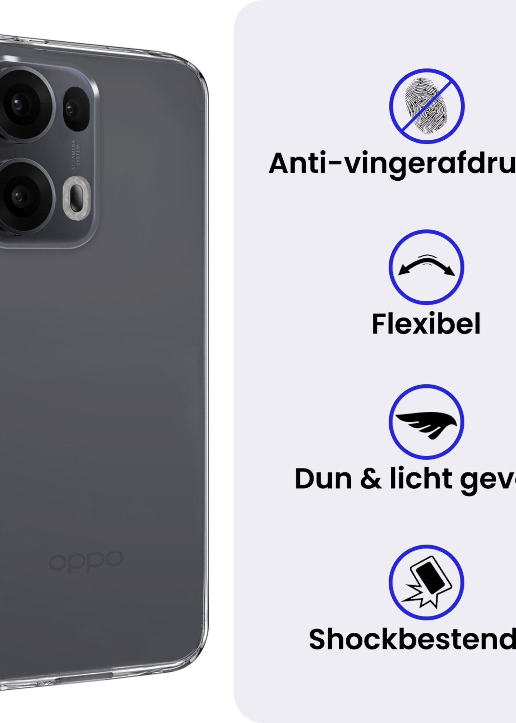 BTH BTH Oppo Reno13 Pro Hoesje Siliconen - Transparant