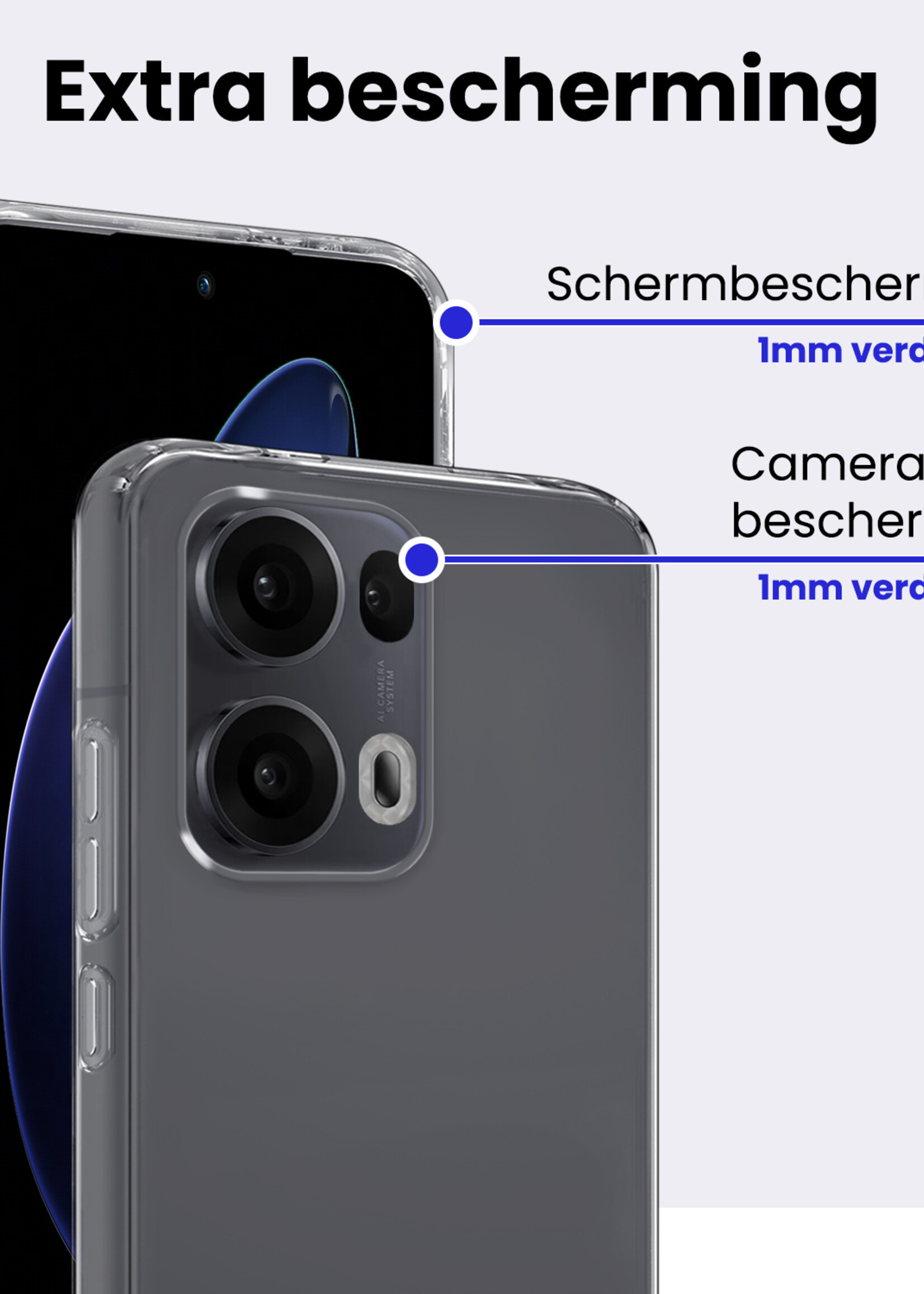 BTH BTH Oppo Reno13 Pro Hoesje Siliconen - Transparant