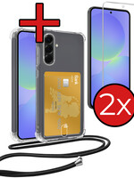 BTH BTH Samsung Galaxy A36 Hoesje Pashouder met Koord Met 2x Screenprotector