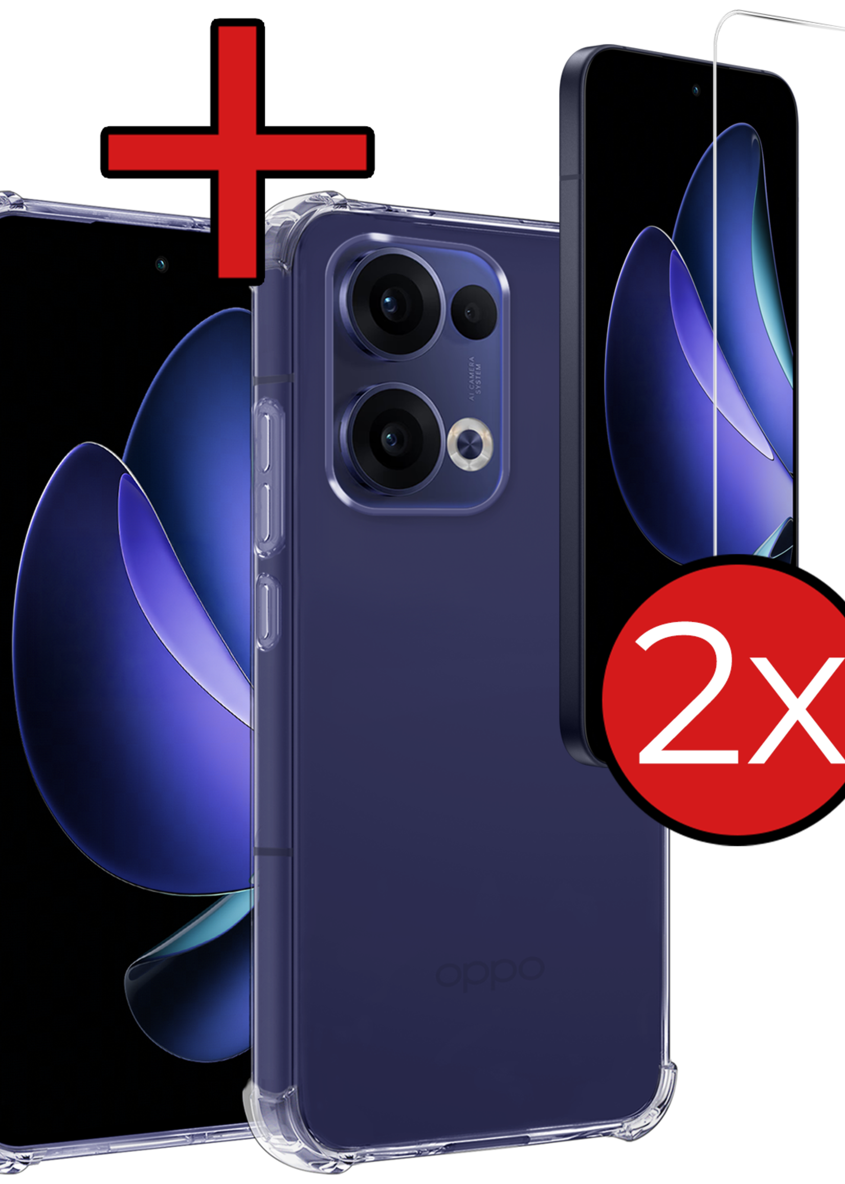 BTH BTH Oppo Reno13 Hoesje Shockproof Met 2x Screenprotector