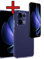 BTH BTH Oppo Reno13 Hoesje Siliconen Met Screenprotector - Transparant