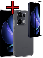 BTH BTH Oppo Reno13 Pro Hoesje Siliconen Met Screenprotector - Transparant