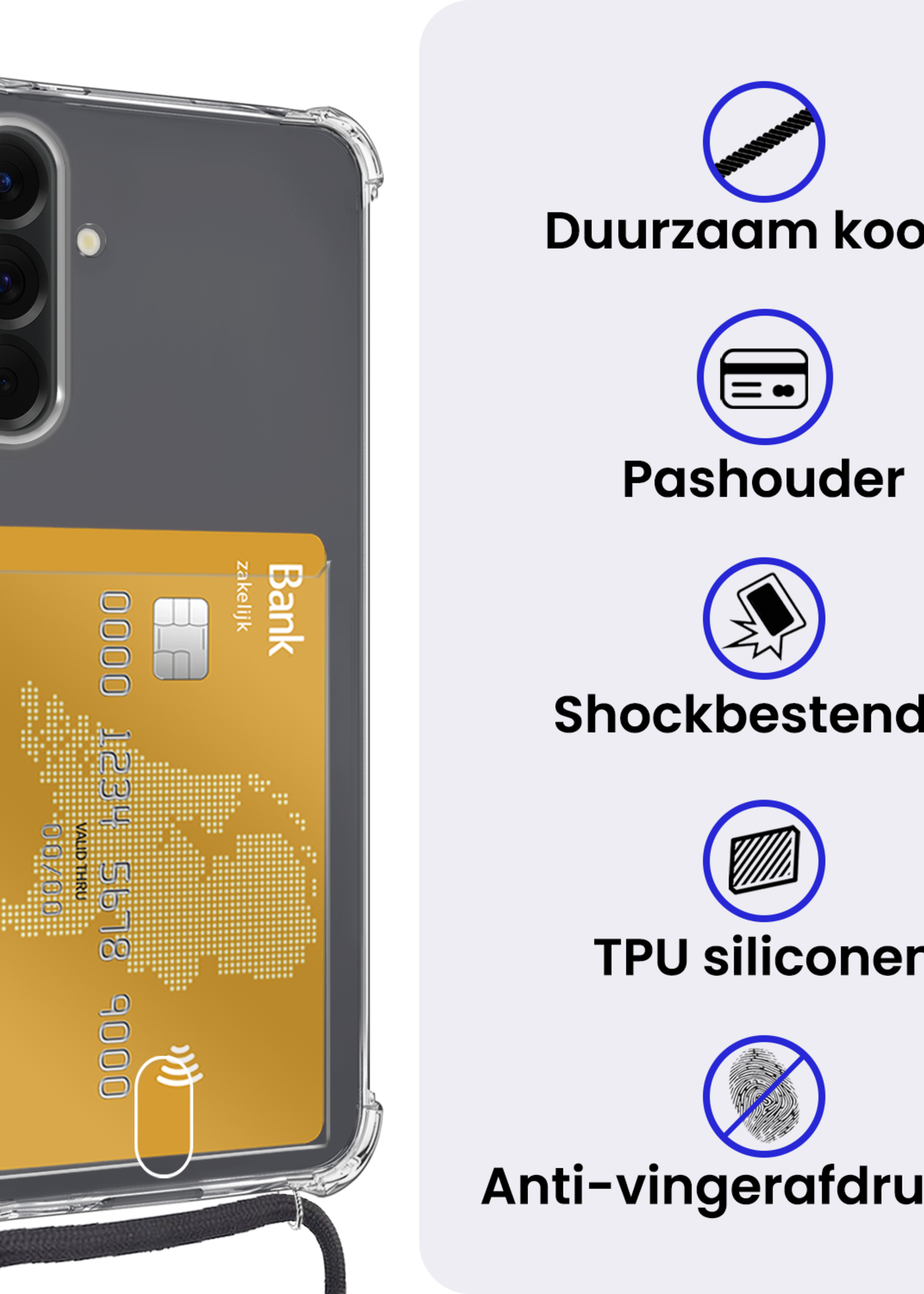 BTH BTH Samsung Galaxy A26 Hoesje Pashouder met Koord