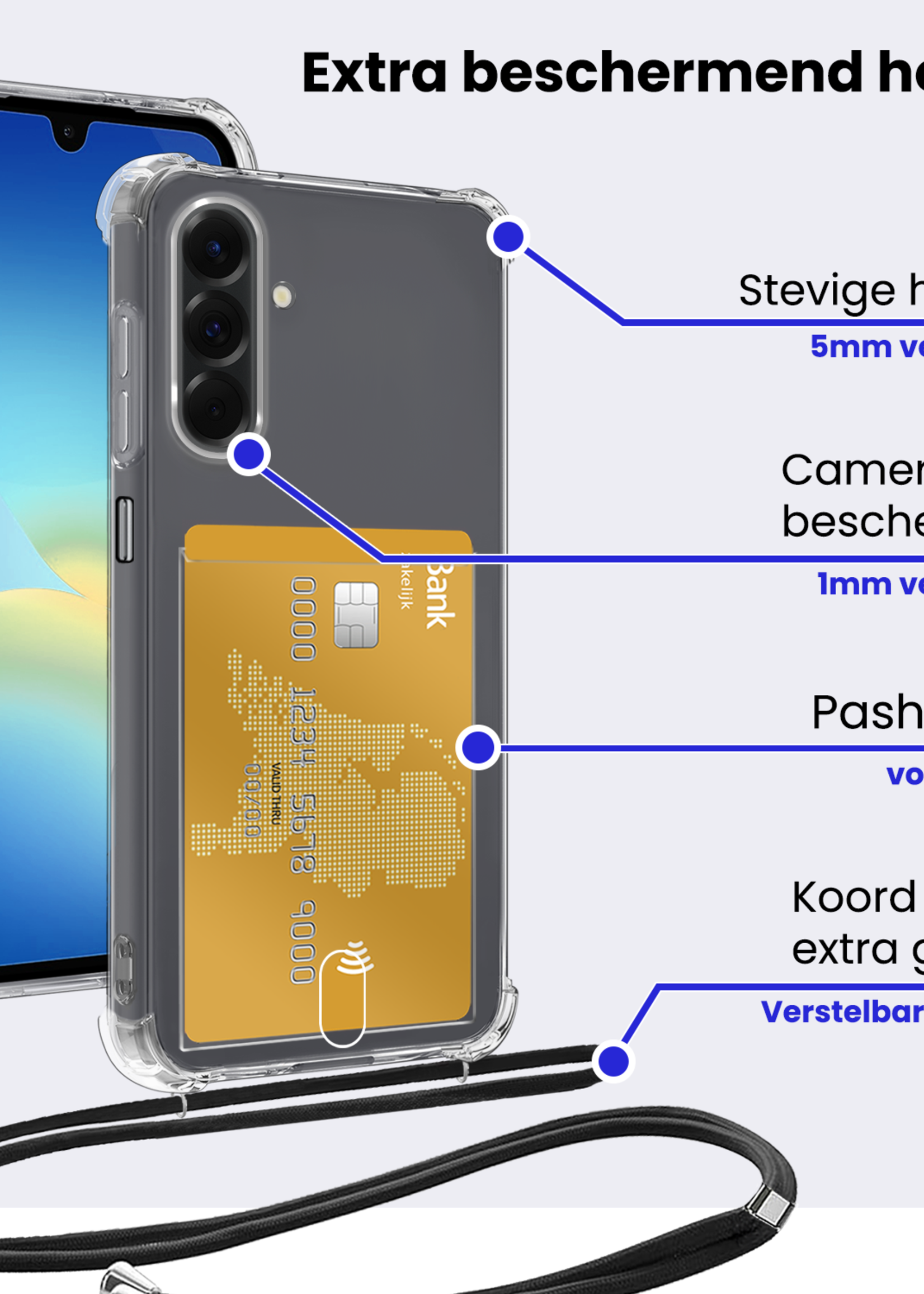 BTH BTH Samsung Galaxy A26 Hoesje Pashouder met Koord