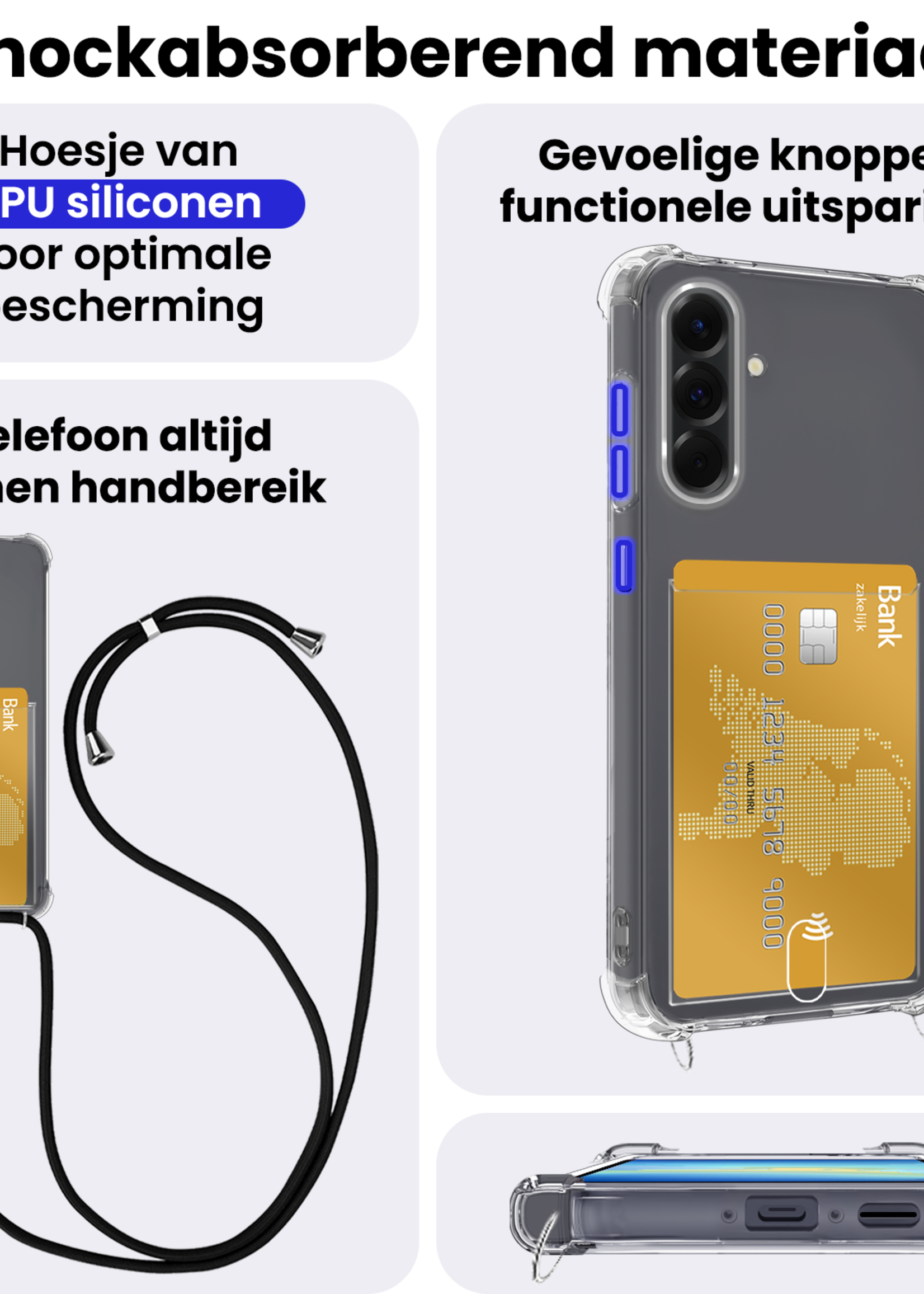 BTH BTH Samsung Galaxy A26 Hoesje Pashouder met Koord