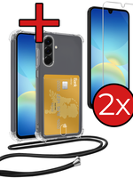 BTH BTH Samsung Galaxy A26 Hoesje Pashouder met Koord Met 2x Screenprotector