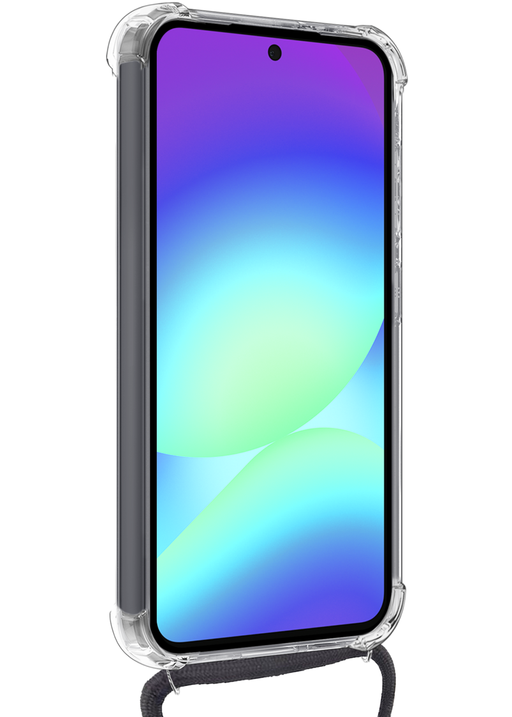 BTH BTH Samsung Galaxy A56 Hoesje Transparant Shockproof Met Zwart Koord